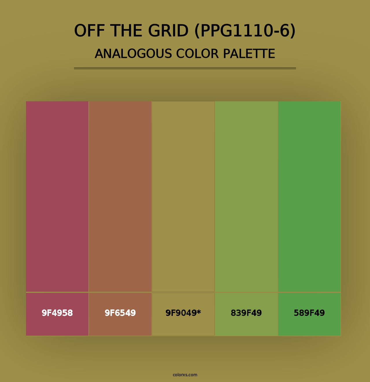 Off The Grid (PPG1110-6) - Analogous Color Palette