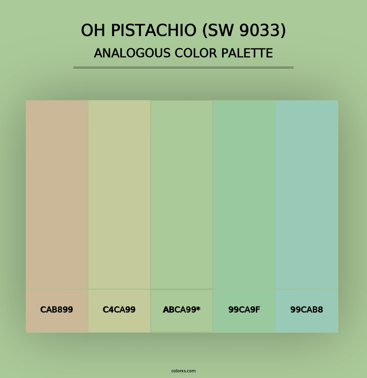 Oh Pistachio (SW 9033) - Analogous Color Palette