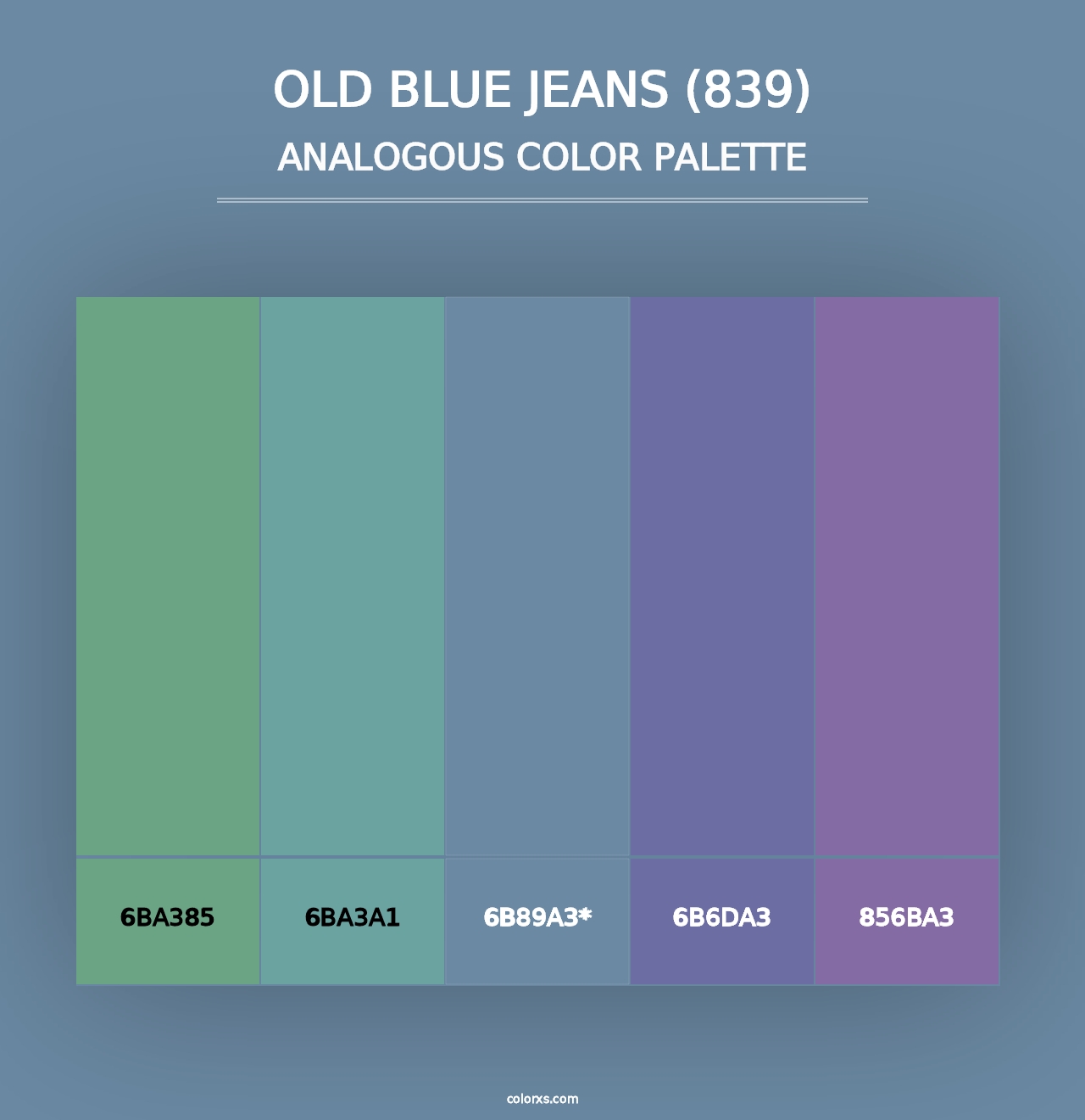 Old Blue Jeans (839) - Analogous Color Palette