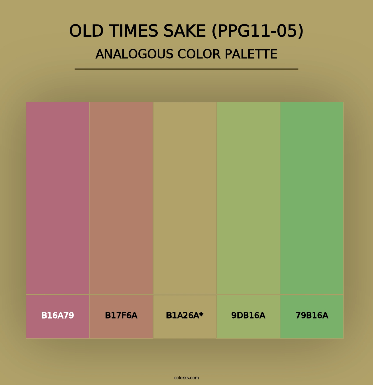 Old Times Sake (PPG11-05) - Analogous Color Palette