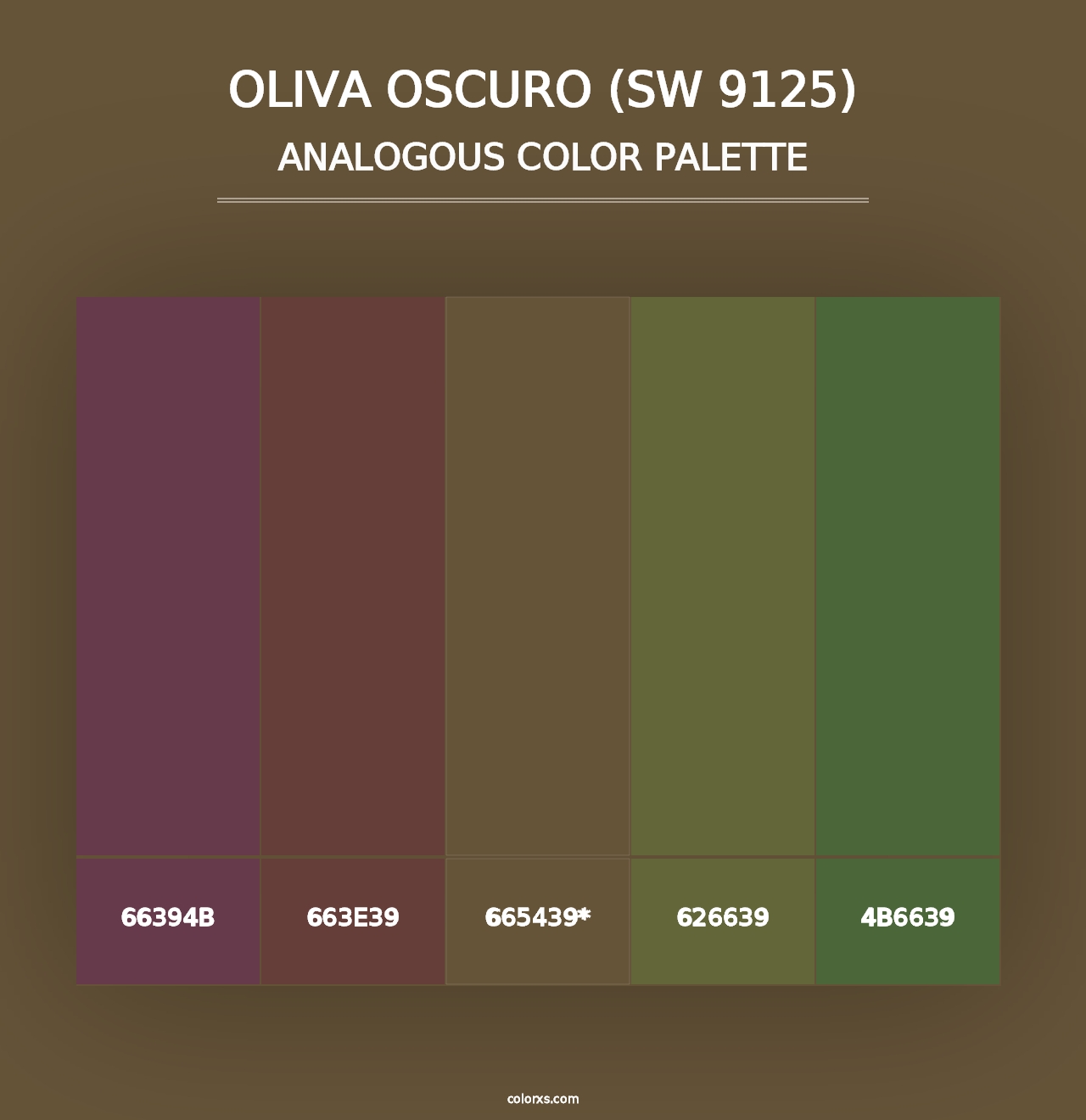 Oliva Oscuro (SW 9125) - Analogous Color Palette