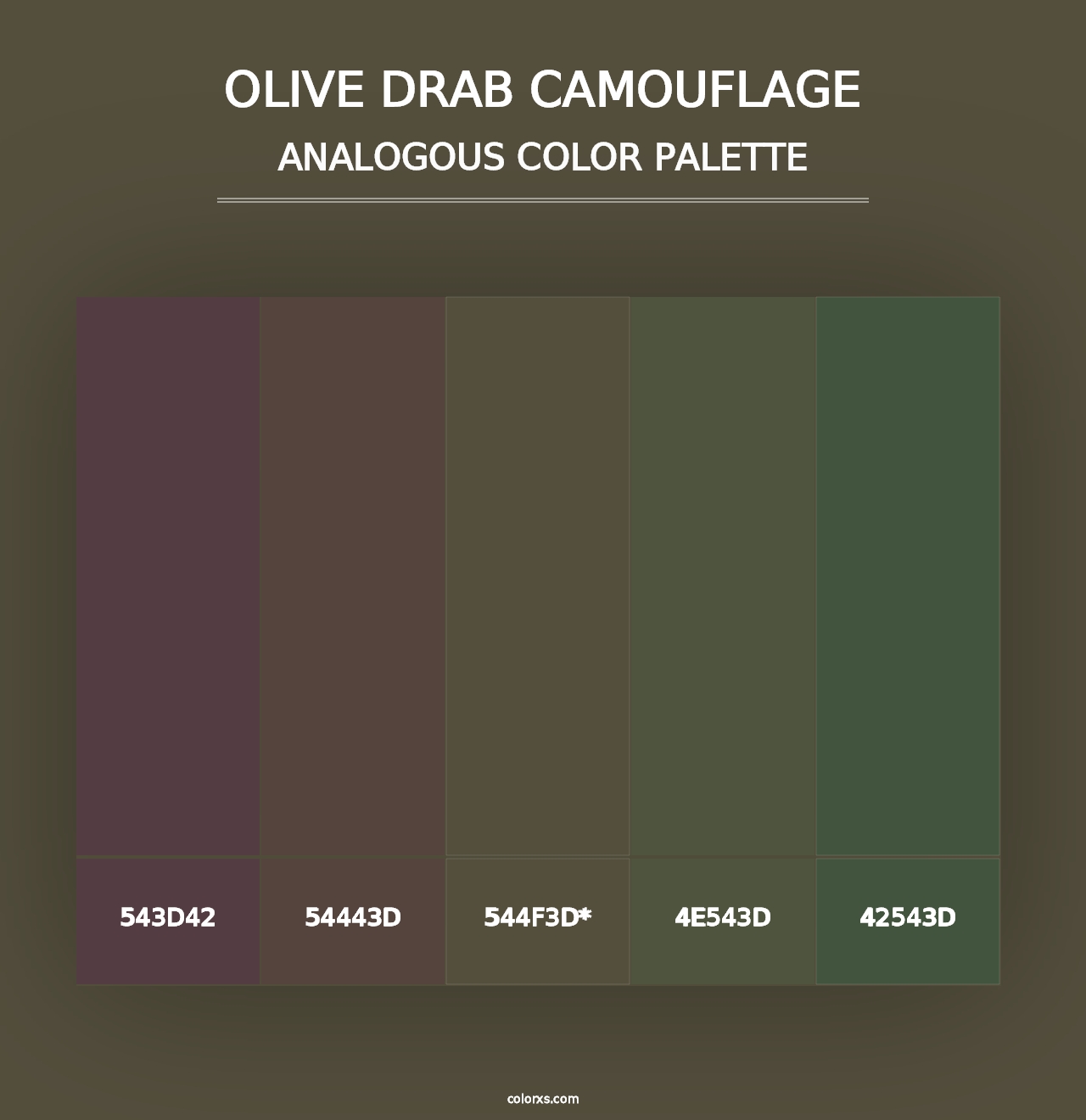 Olive drab Camouflage - Analogous Color Palette