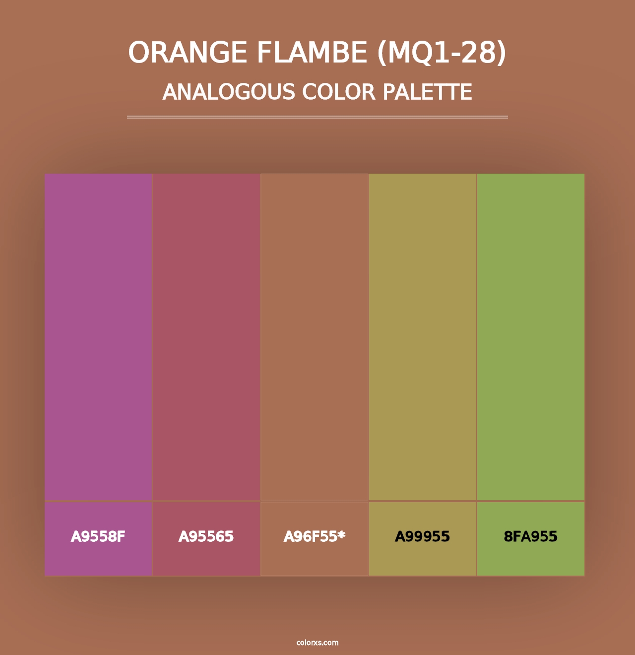 Orange Flambe (MQ1-28) - Analogous Color Palette