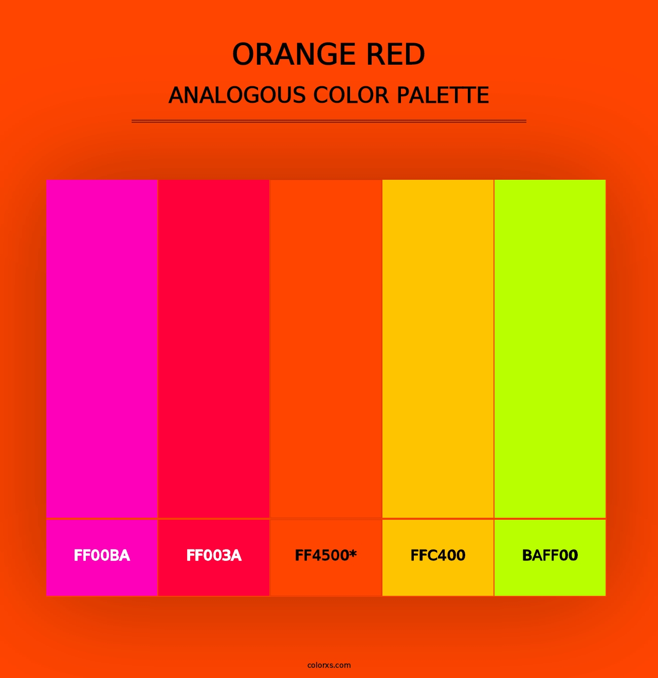 Orange Red - Analogous Color Palette