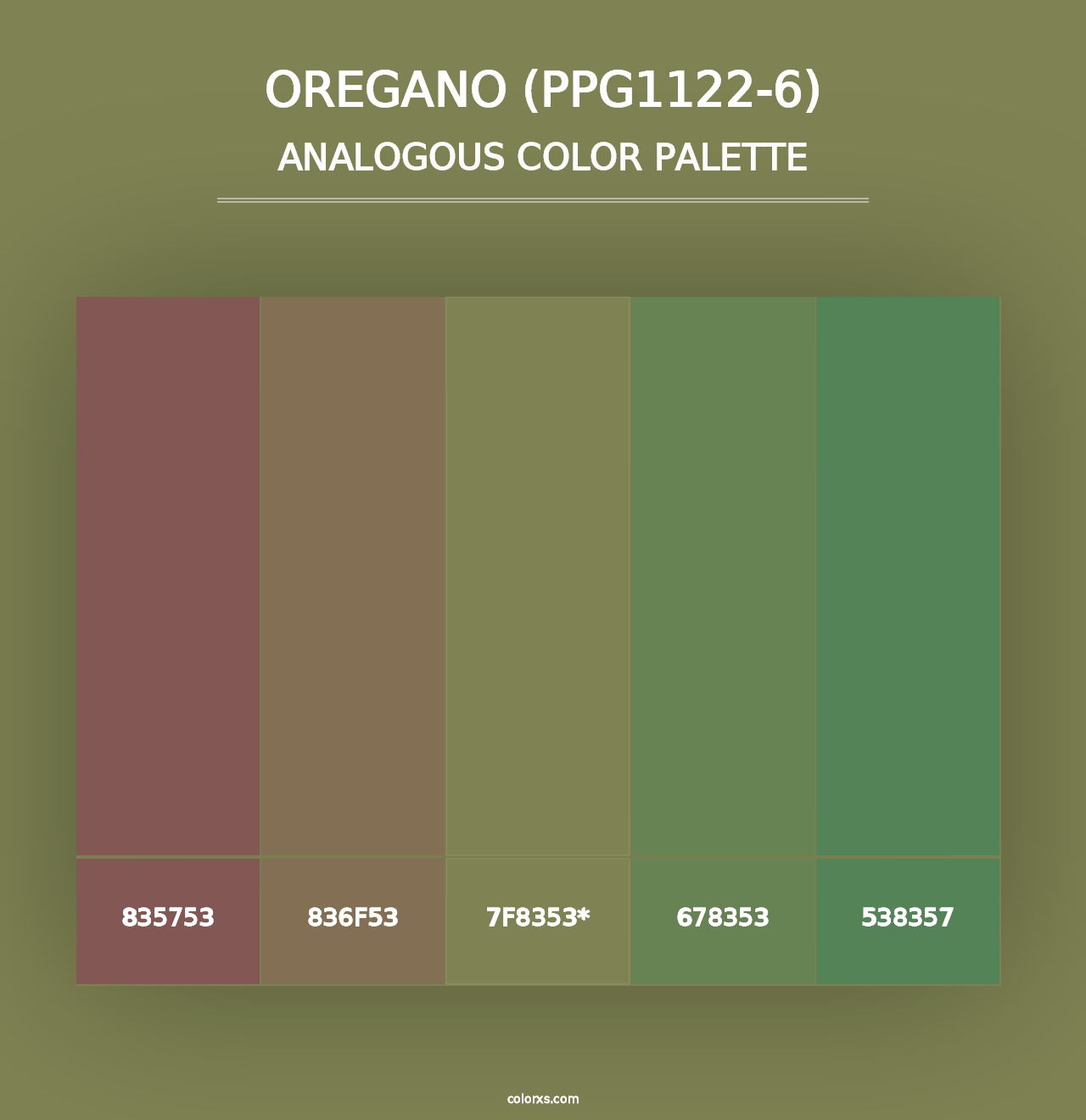 Oregano (PPG1122-6) - Analogous Color Palette