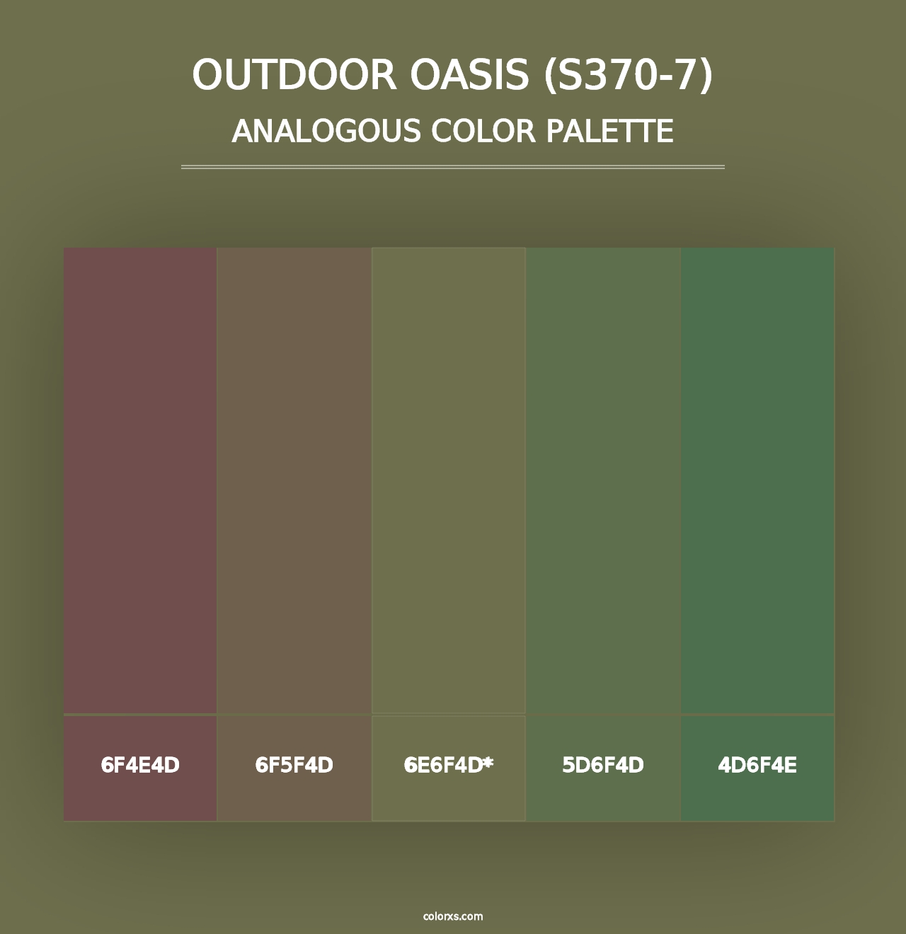 Outdoor Oasis (S370-7) - Analogous Color Palette