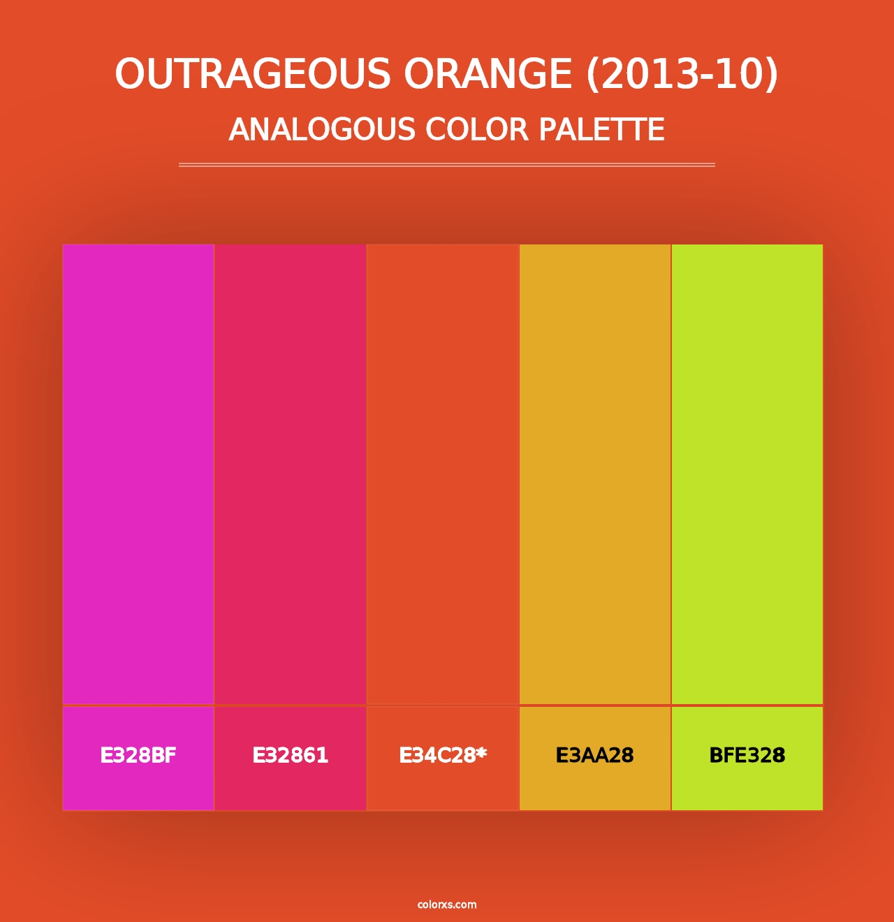 Outrageous Orange (2013-10) - Analogous Color Palette