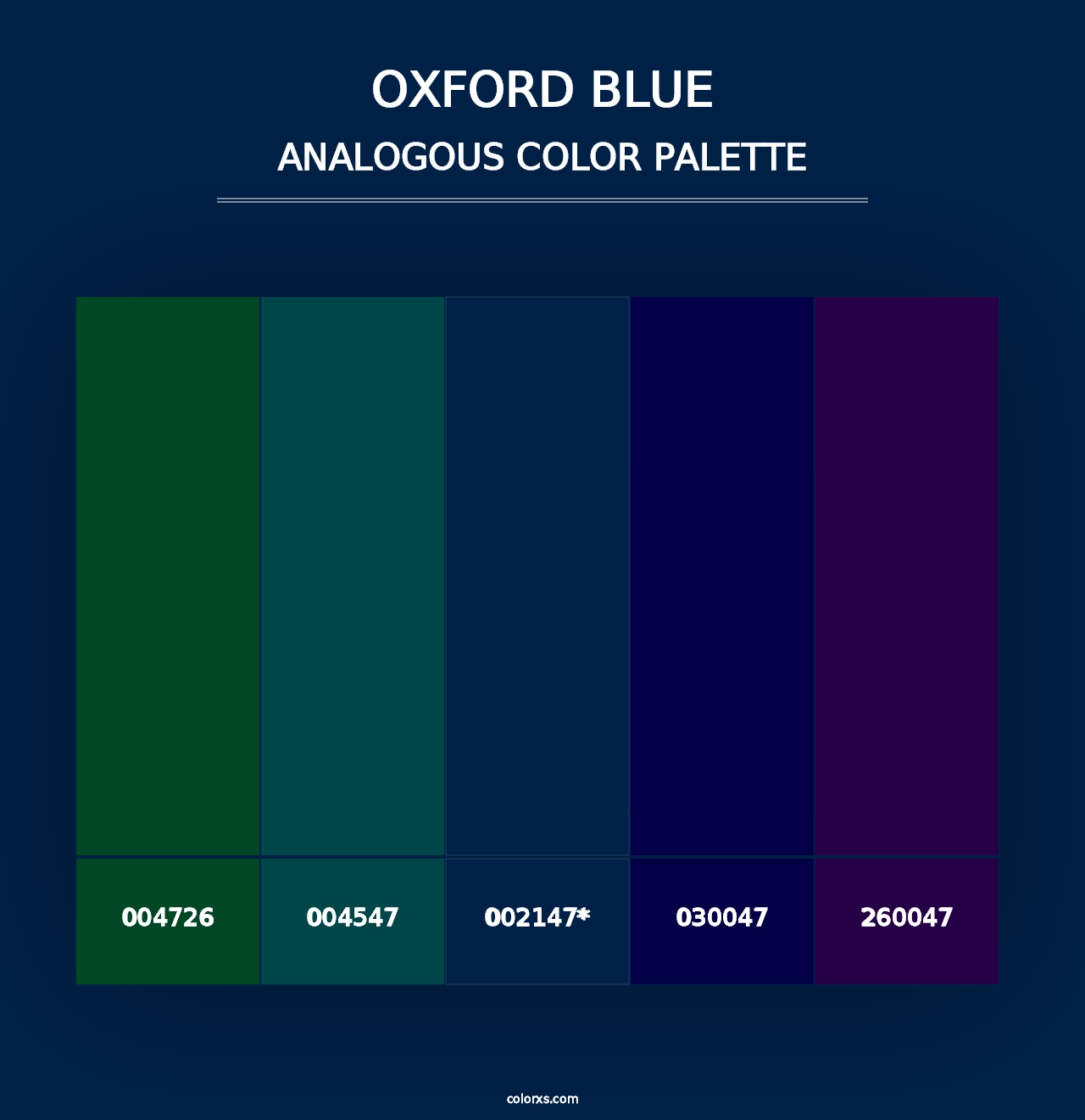 Oxford Blue - Analogous Color Palette