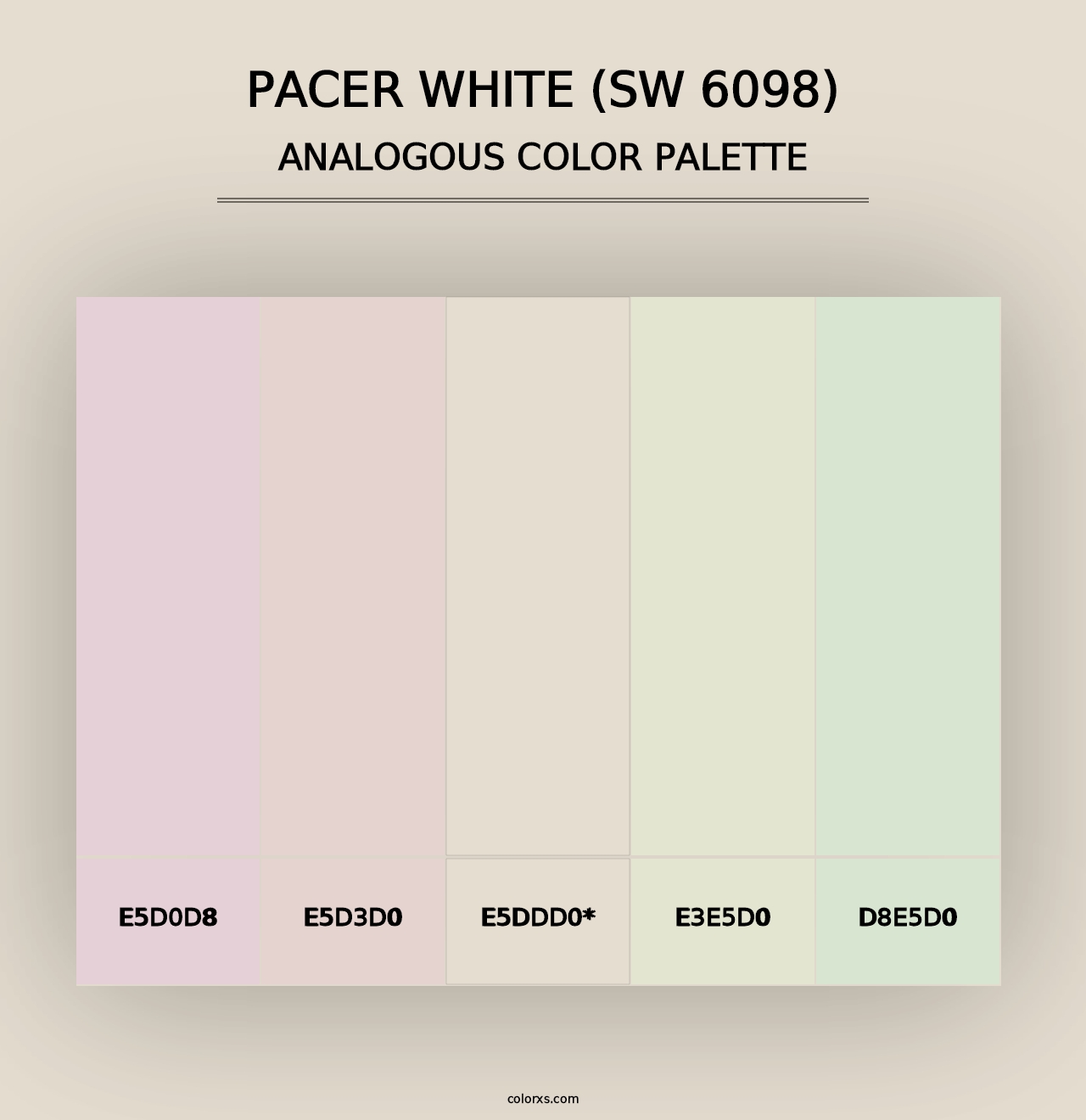 Pacer White (SW 6098) - Analogous Color Palette