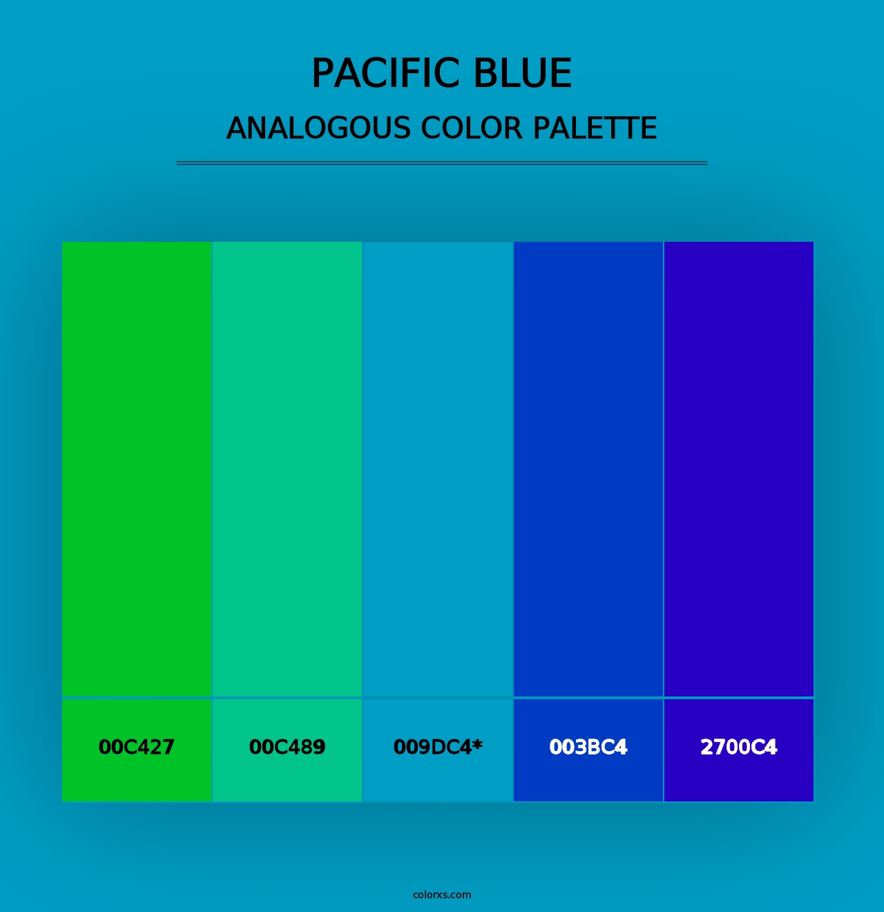 Pacific Blue - Analogous Color Palette