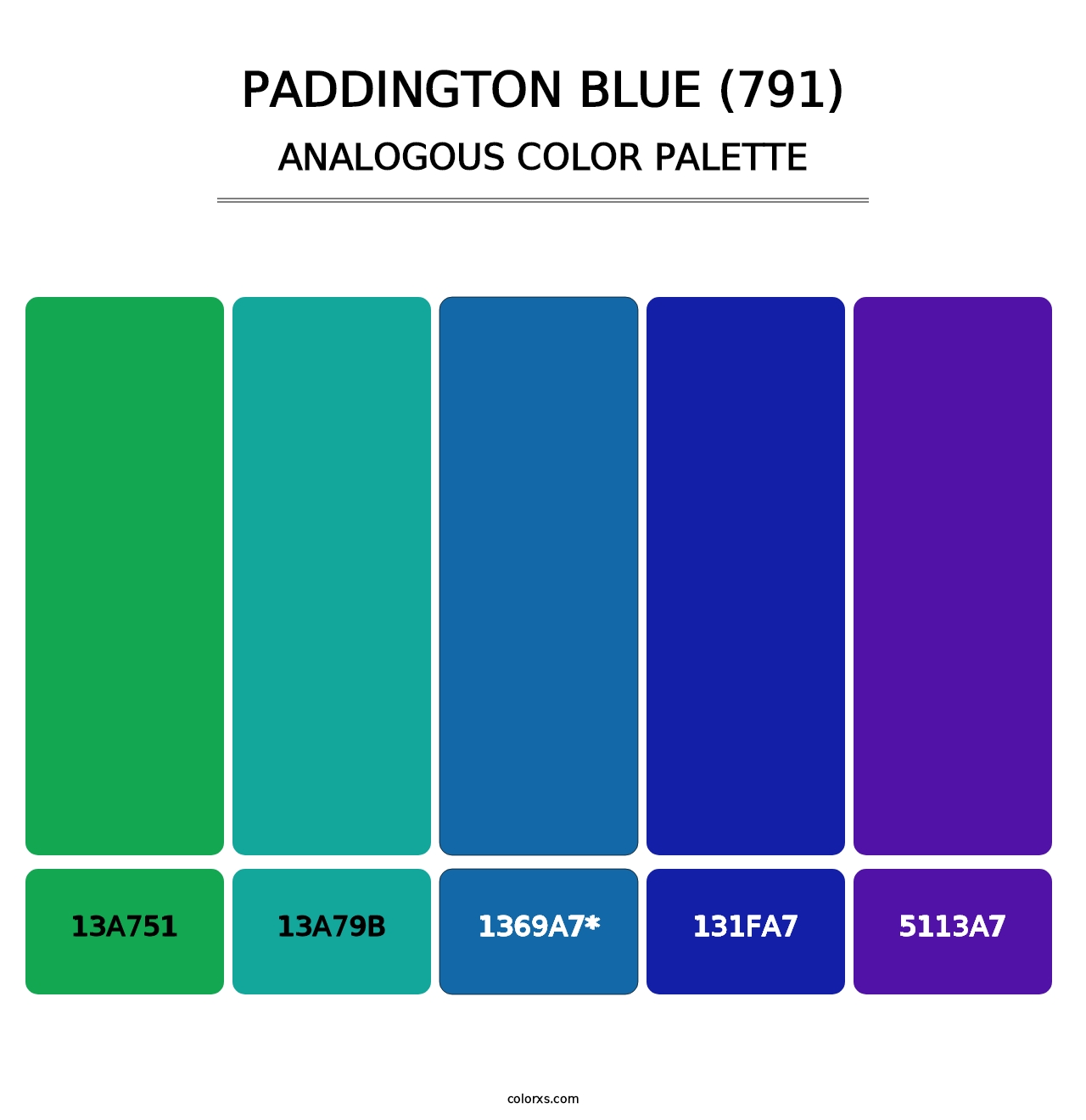 Paddington Blue (791) - Analogous Color Palette