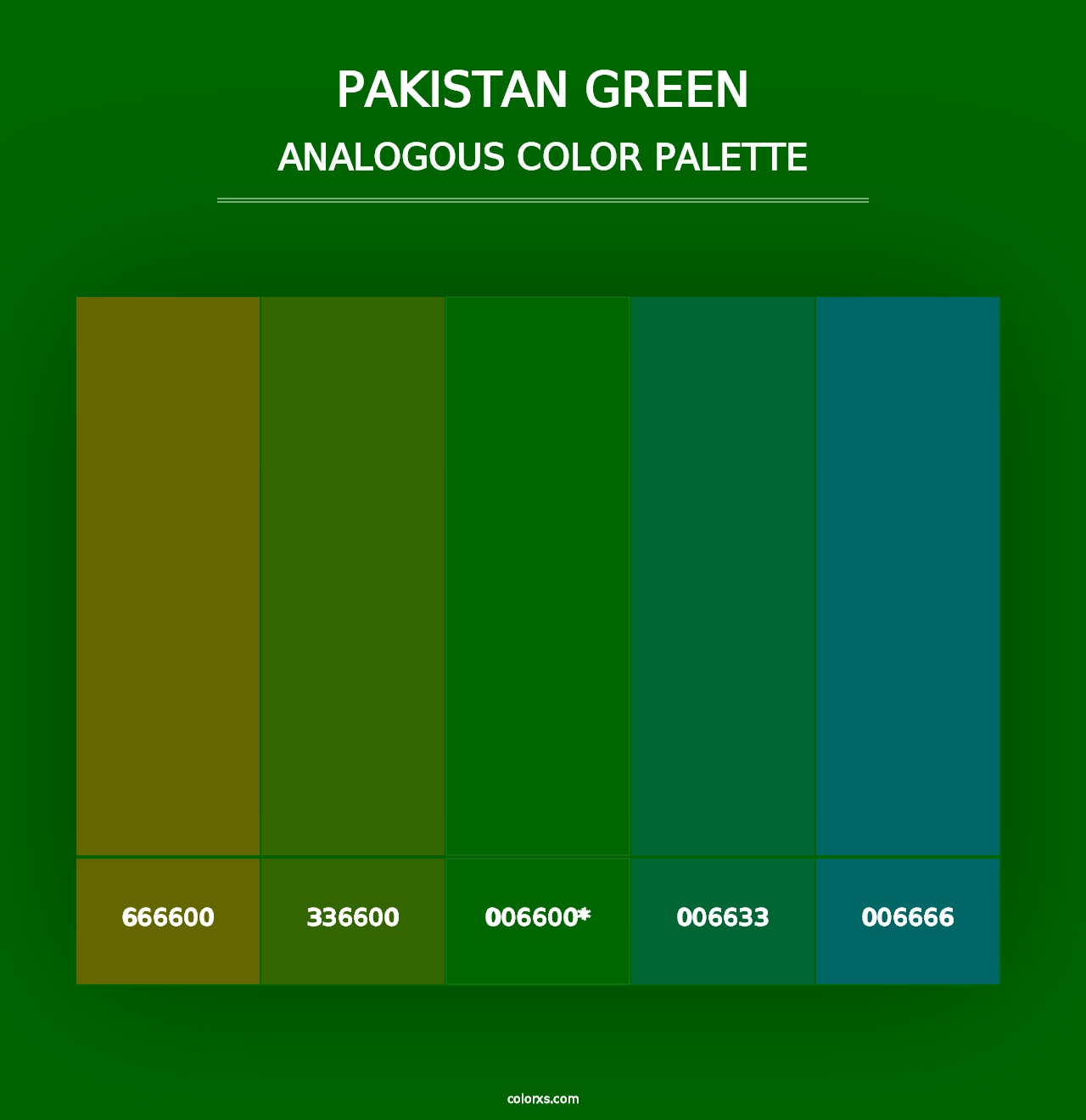 Pakistan Green - Analogous Color Palette