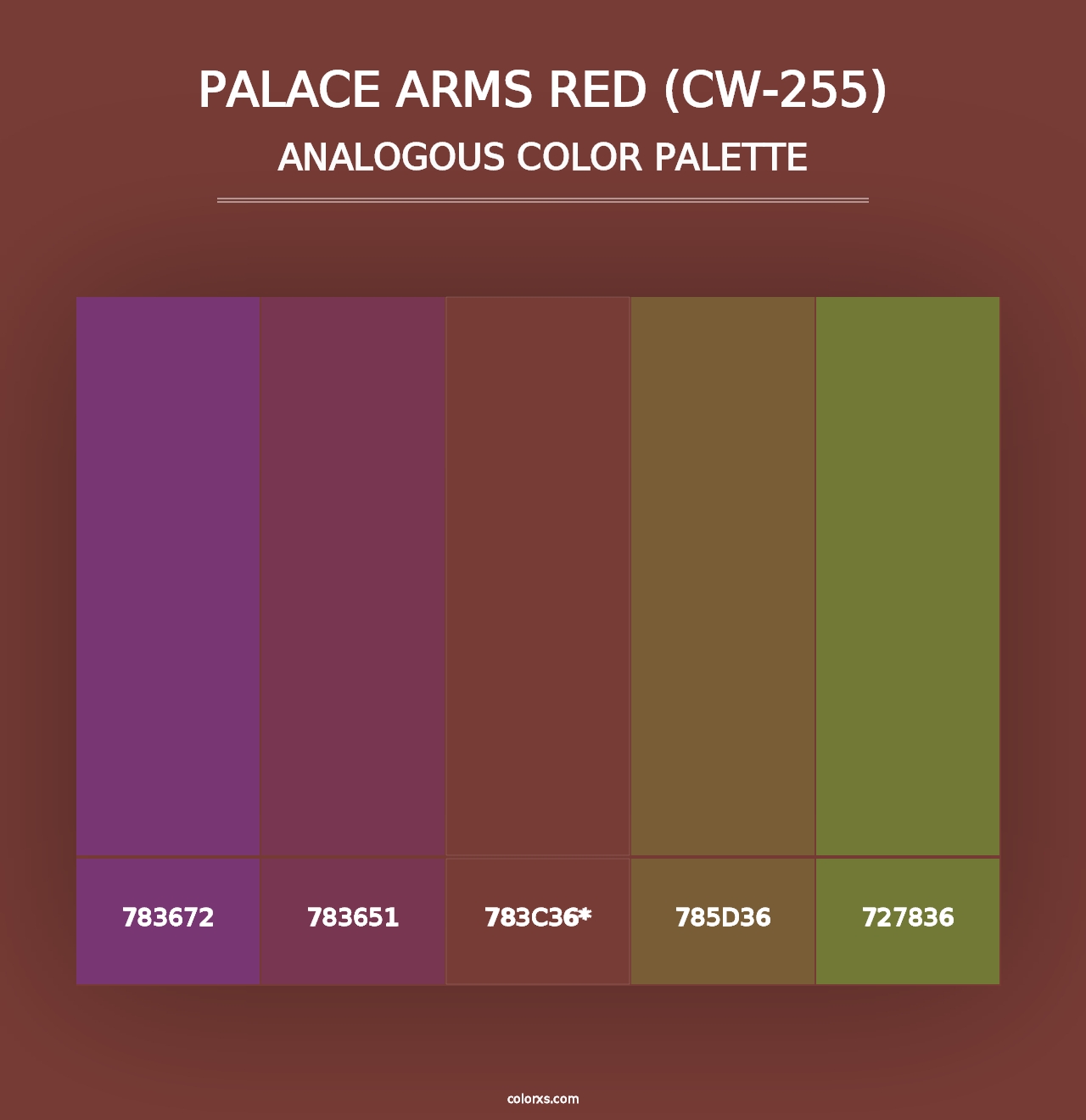 Palace Arms Red (CW-255) - Analogous Color Palette