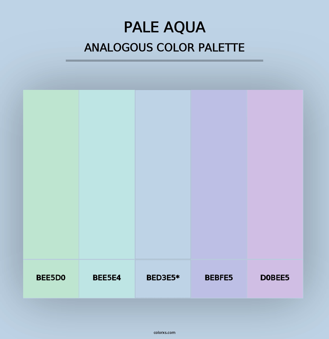 Pale Aqua - Analogous Color Palette