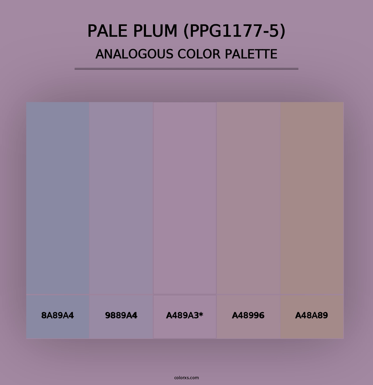 Pale Plum (PPG1177-5) - Analogous Color Palette