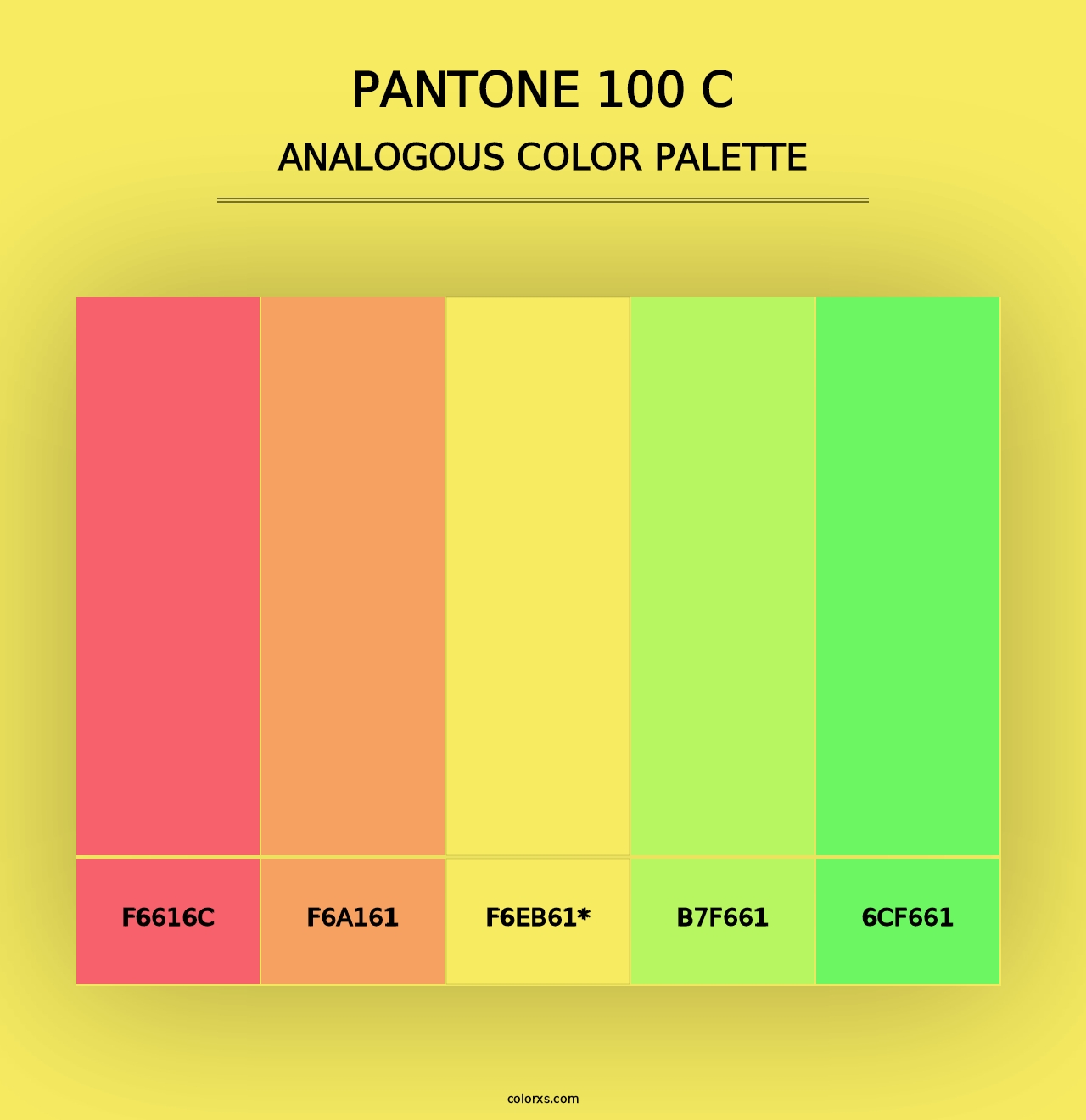 PANTONE 100 C - Analogous Color Palette