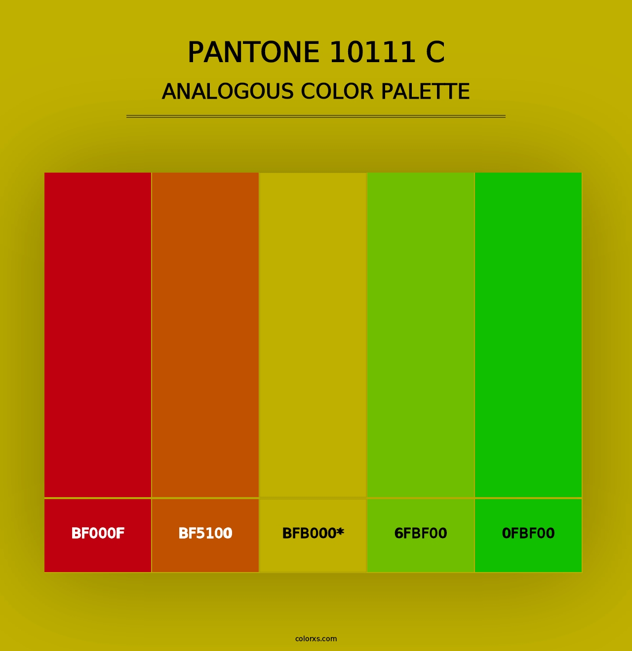 PANTONE 10111 C - Analogous Color Palette