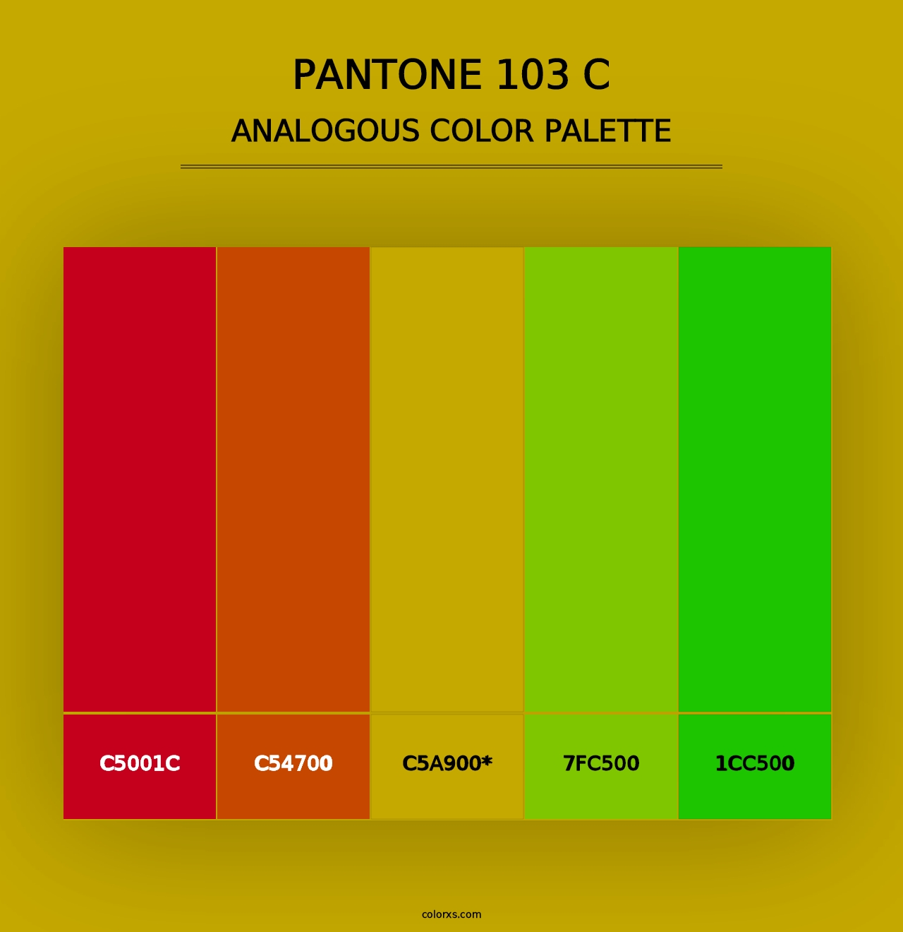 PANTONE 103 C - Analogous Color Palette