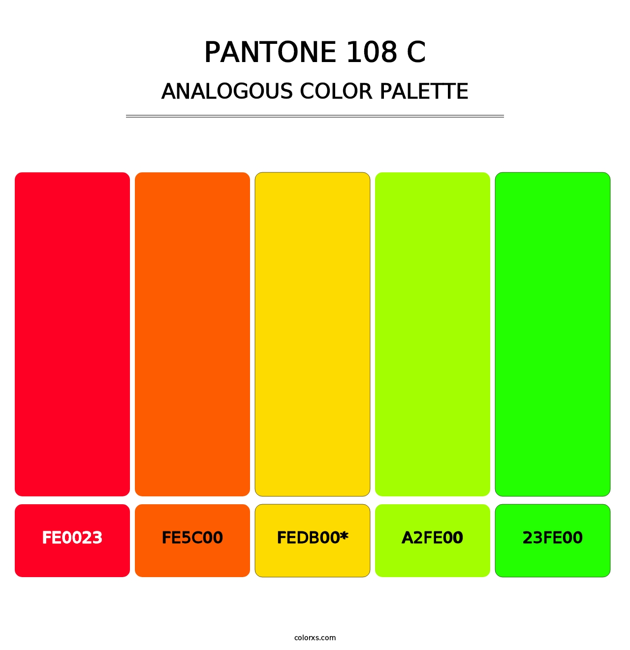 PANTONE 108 C - Analogous Color Palette