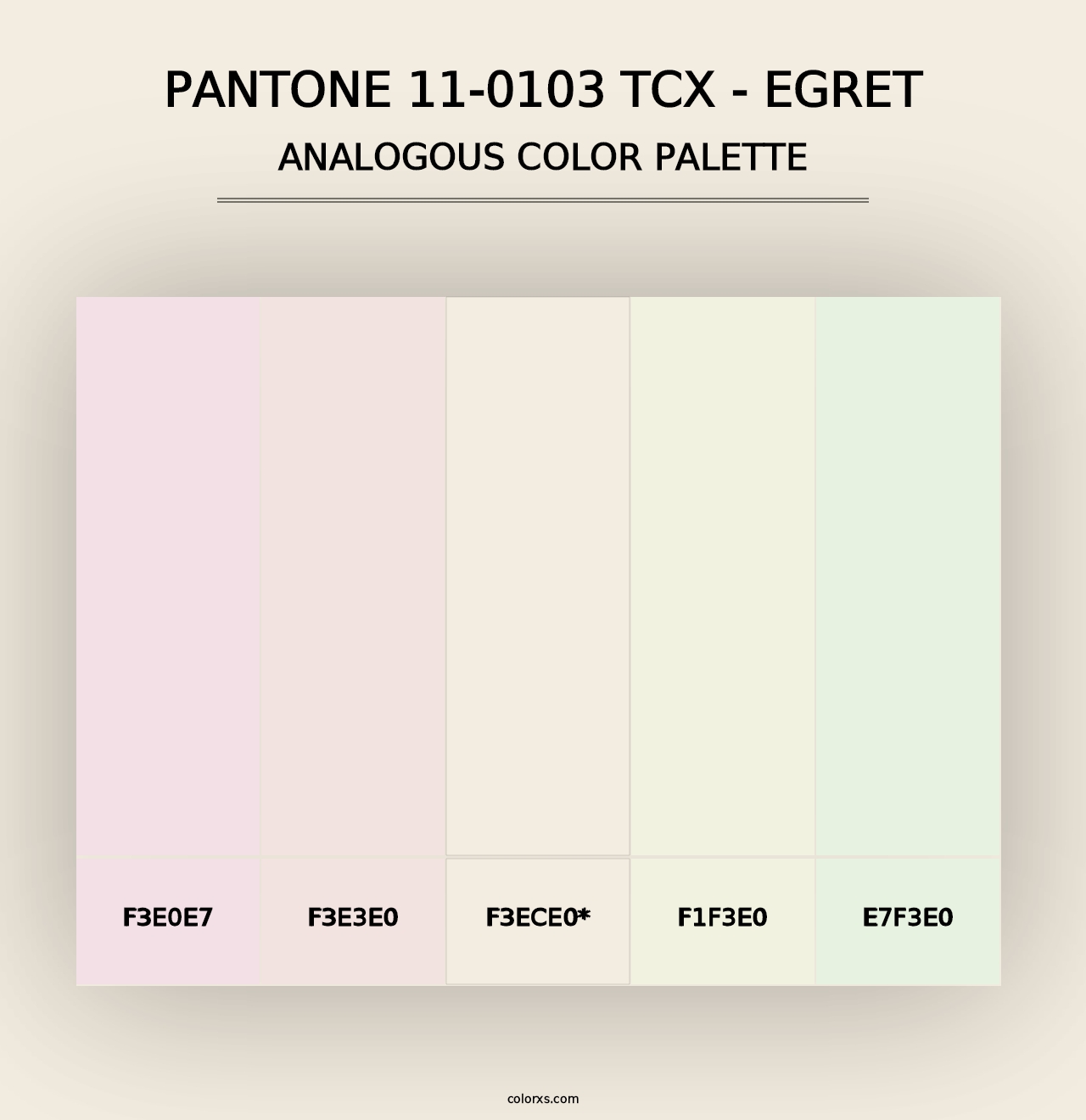 PANTONE 11-0103 TCX - Egret - Analogous Color Palette