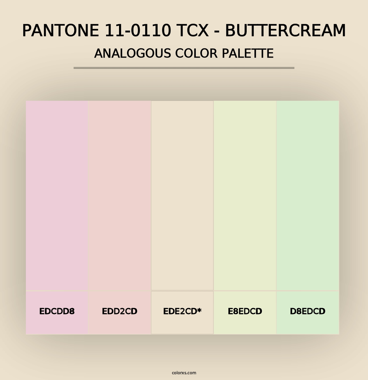 PANTONE 11-0110 TCX - Buttercream - Analogous Color Palette