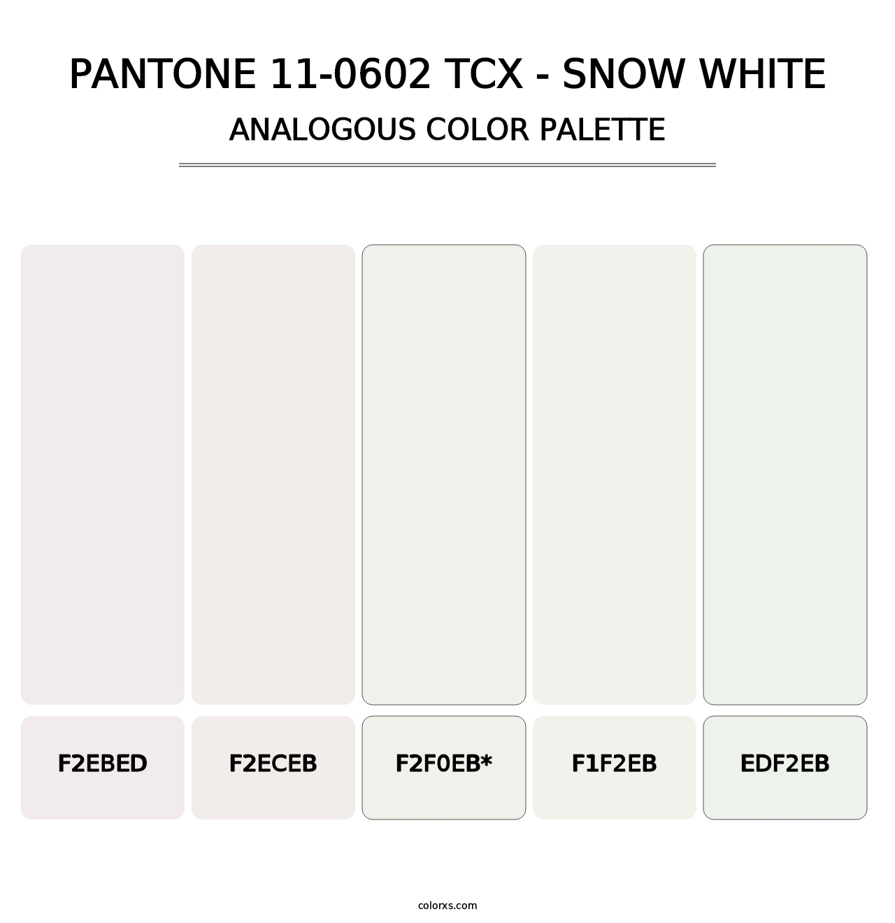 PANTONE 11-0602 TCX - Snow White - Analogous Color Palette