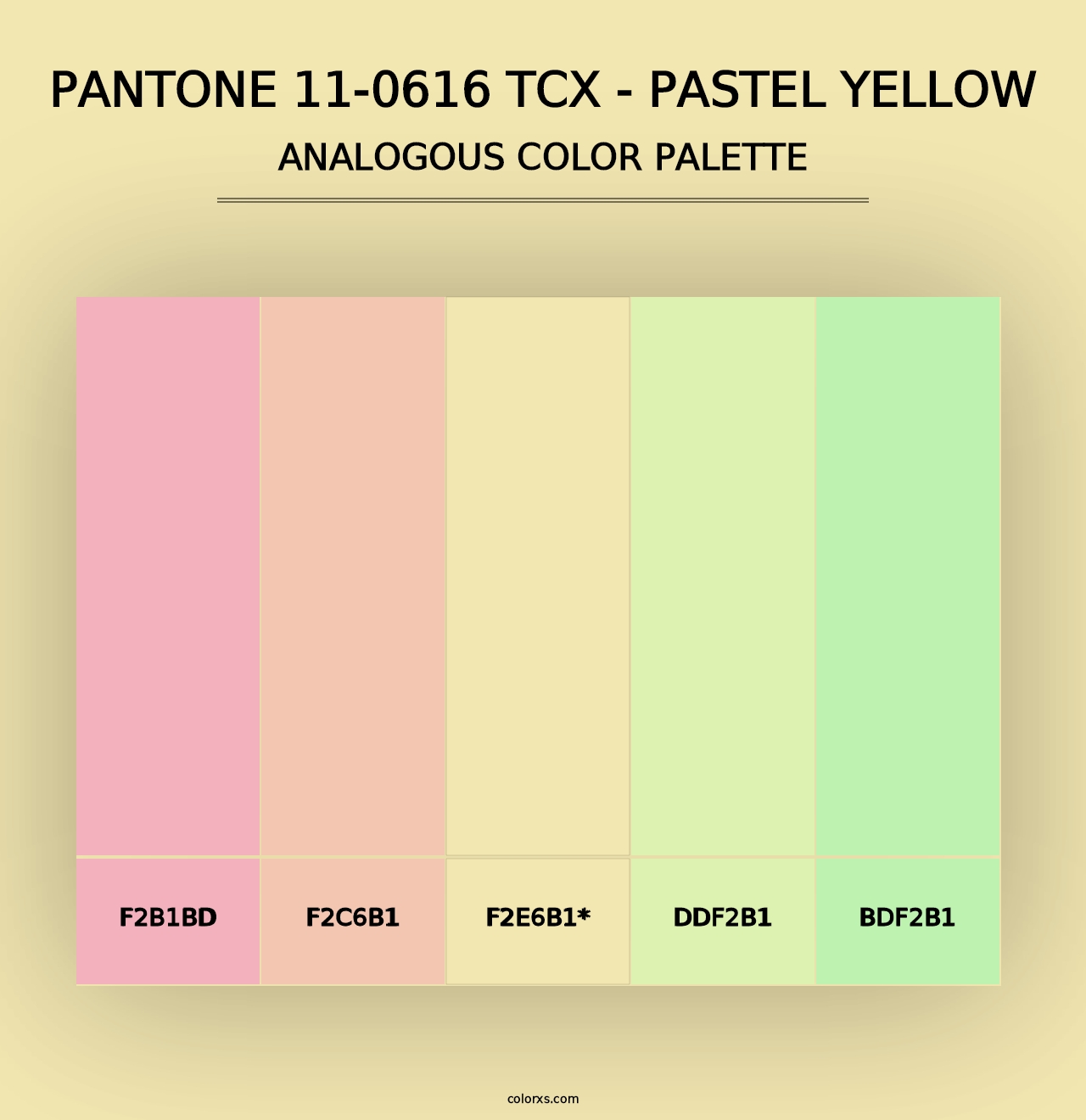 PANTONE 11-0616 TCX - Pastel Yellow - Analogous Color Palette