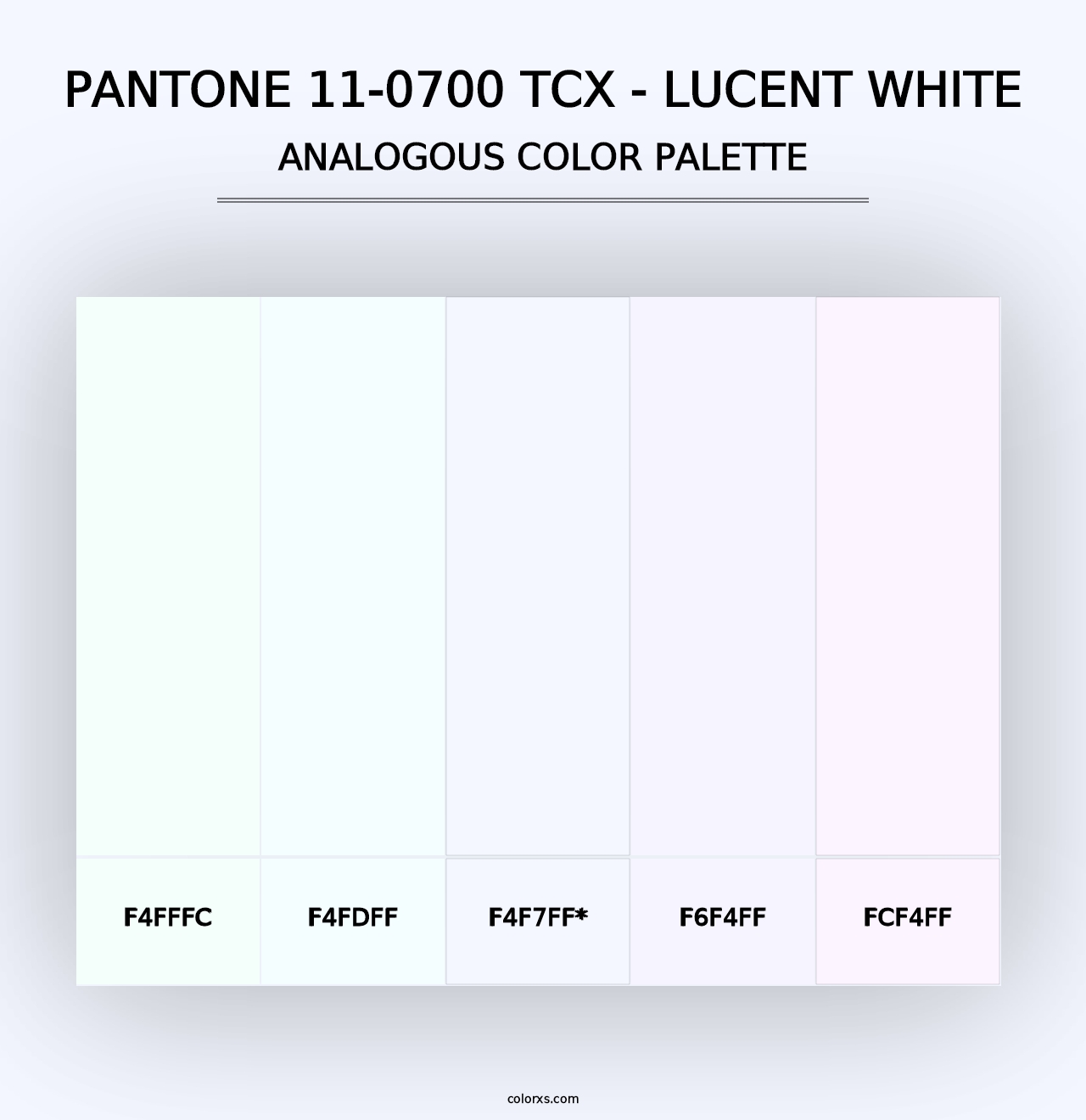 PANTONE 11-0700 TCX - Lucent White - Analogous Color Palette