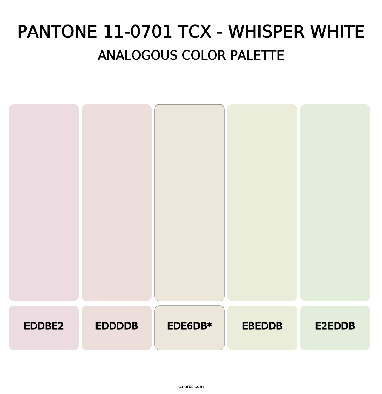 PANTONE 11-0701 TCX - Whisper White - Analogous Color Palette