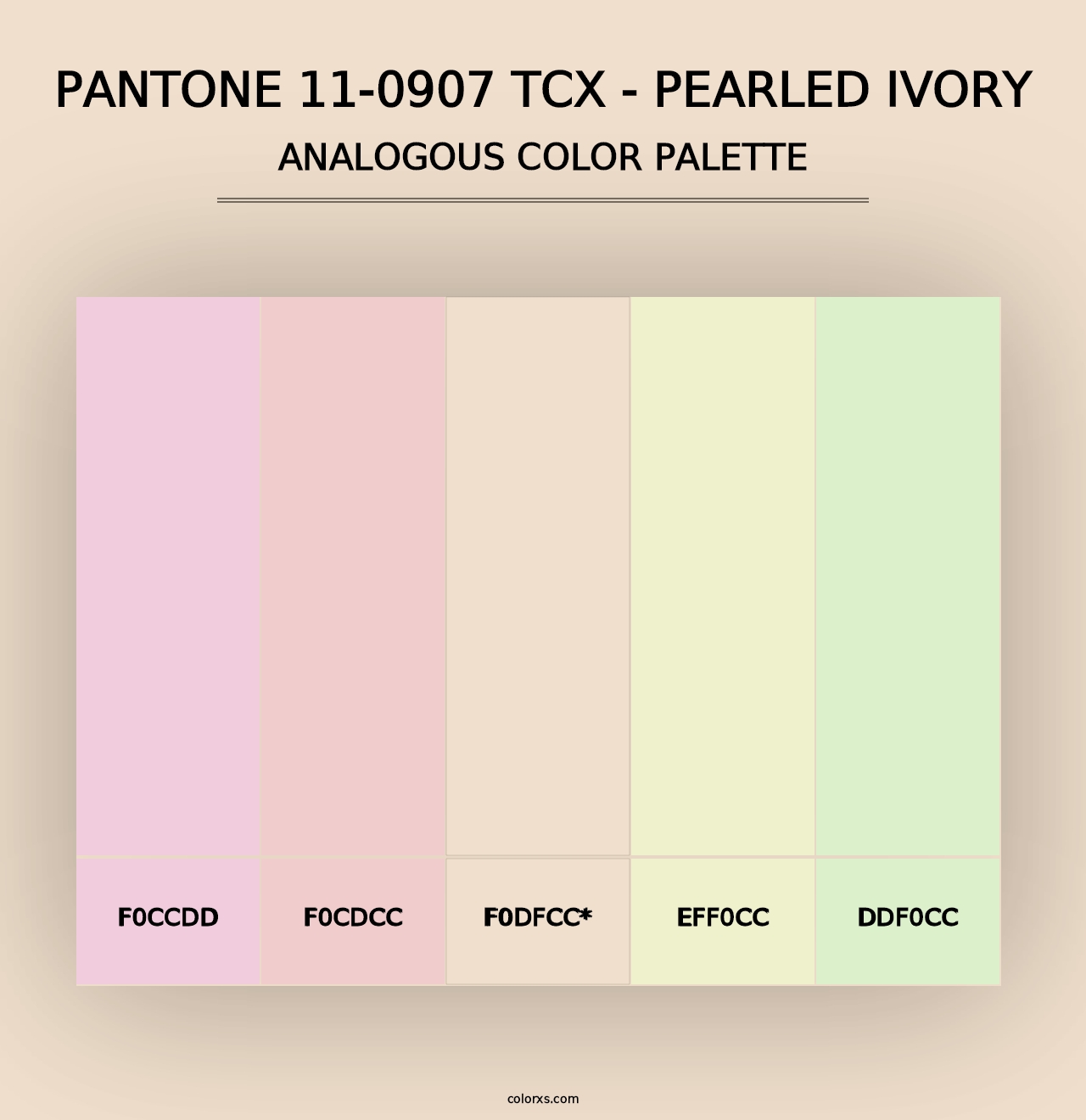 PANTONE 11-0907 TCX - Pearled Ivory - Analogous Color Palette