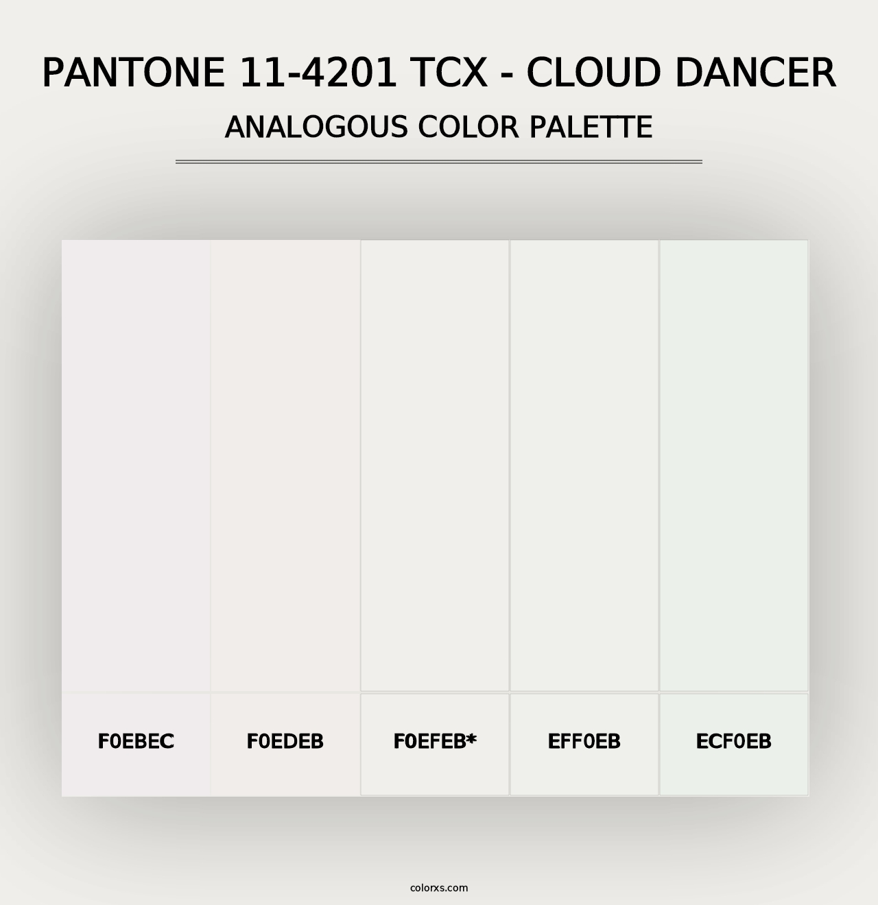 PANTONE 11-4201 TCX - Cloud Dancer - Analogous Color Palette