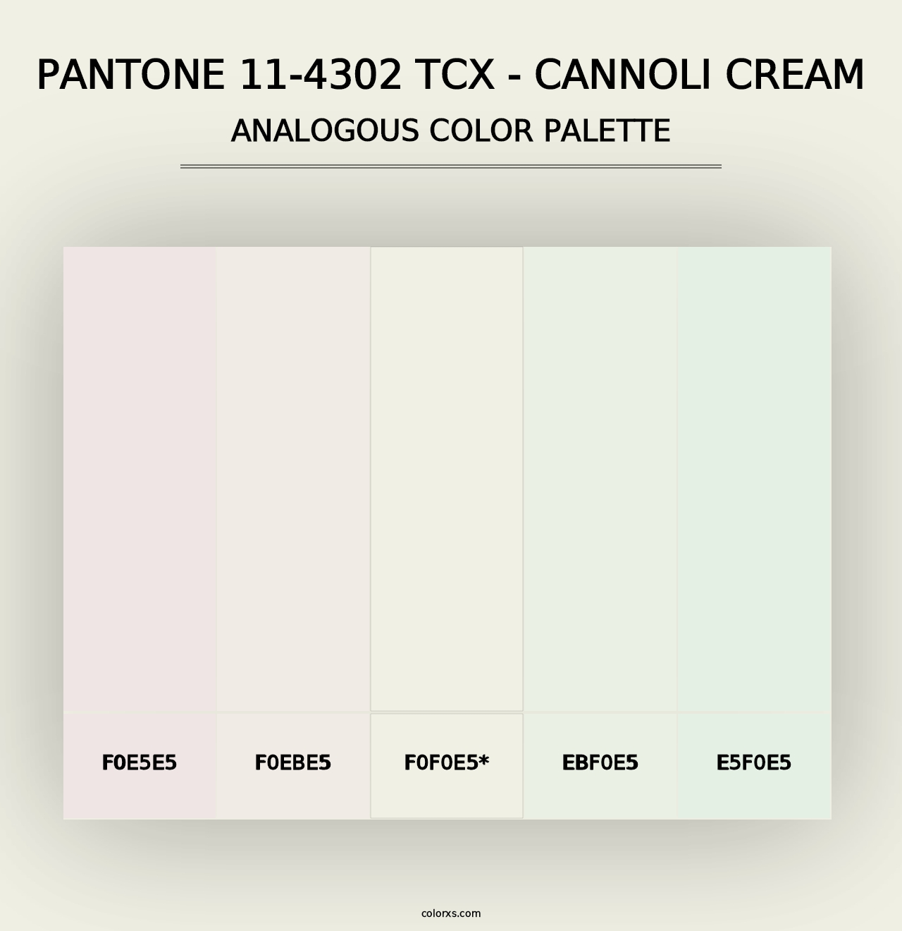 PANTONE 11-4302 TCX - Cannoli Cream - Analogous Color Palette