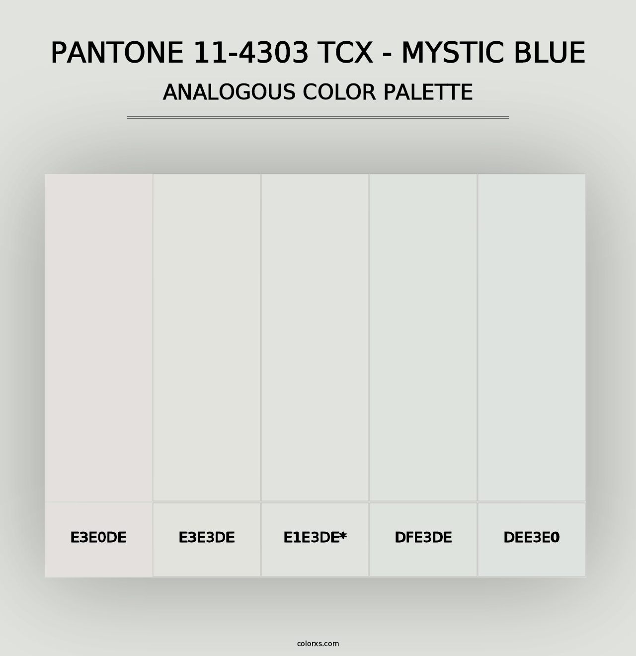 PANTONE 11-4303 TCX - Mystic Blue - Analogous Color Palette