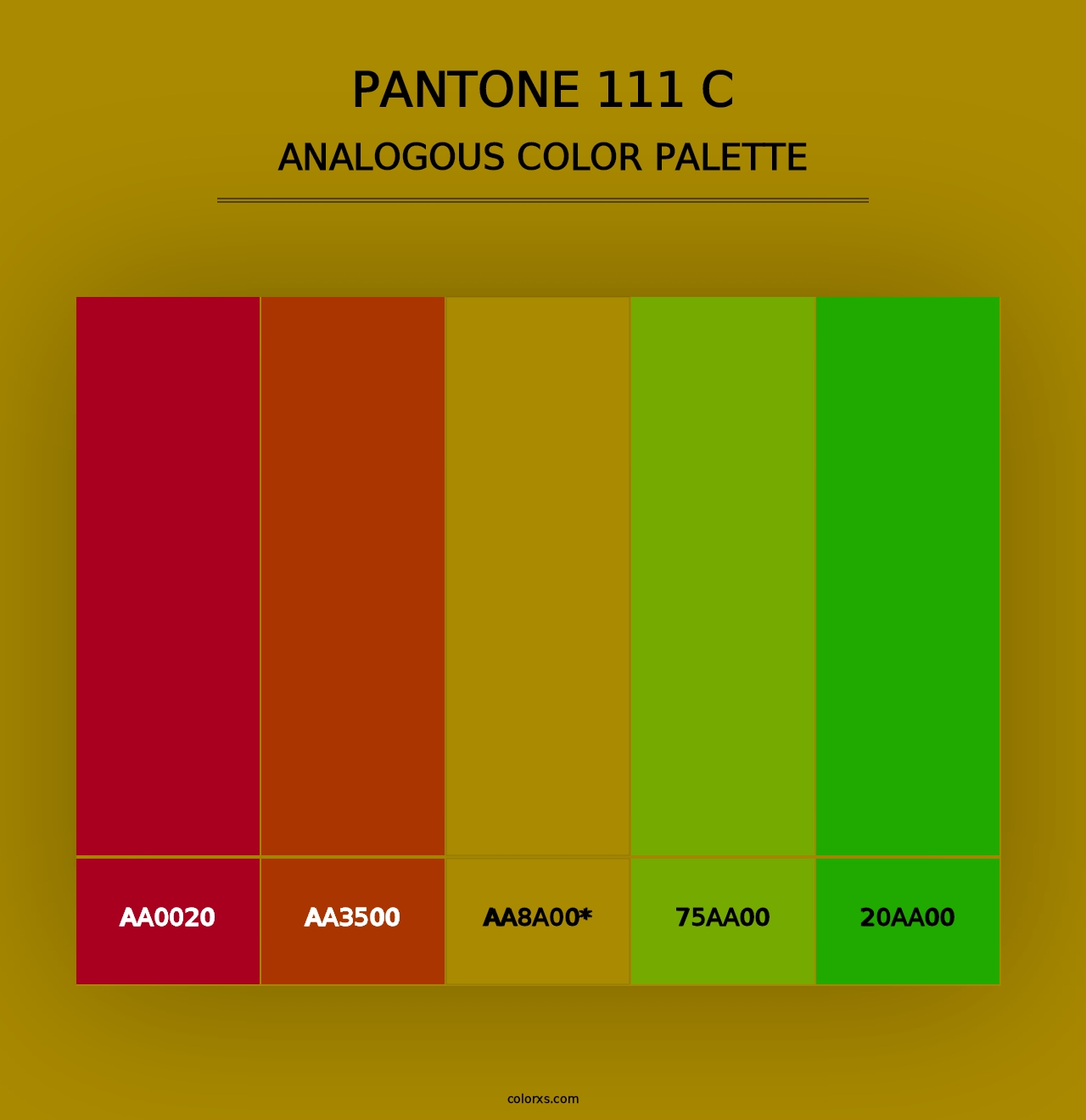 PANTONE 111 C - Analogous Color Palette