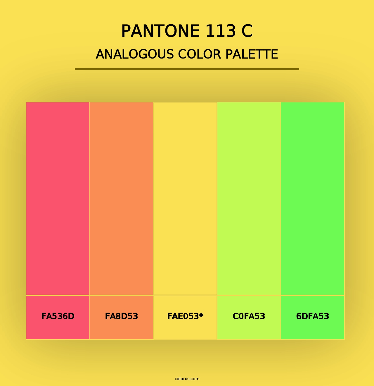 PANTONE 113 C - Analogous Color Palette