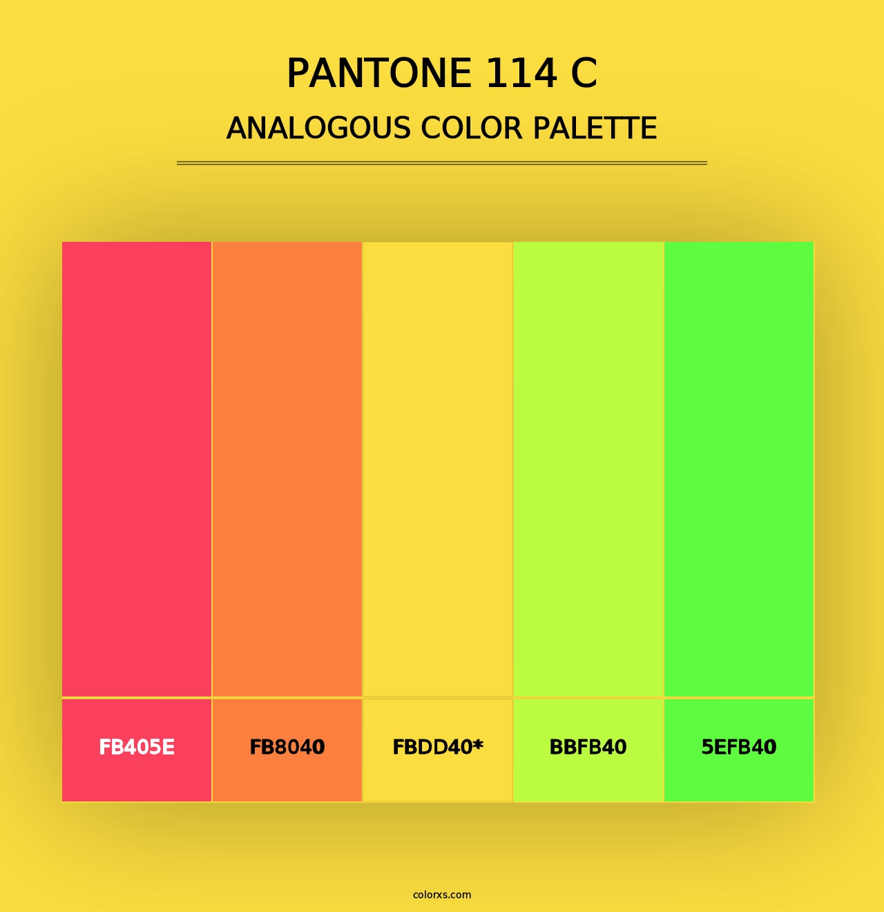 PANTONE 114 C - Analogous Color Palette