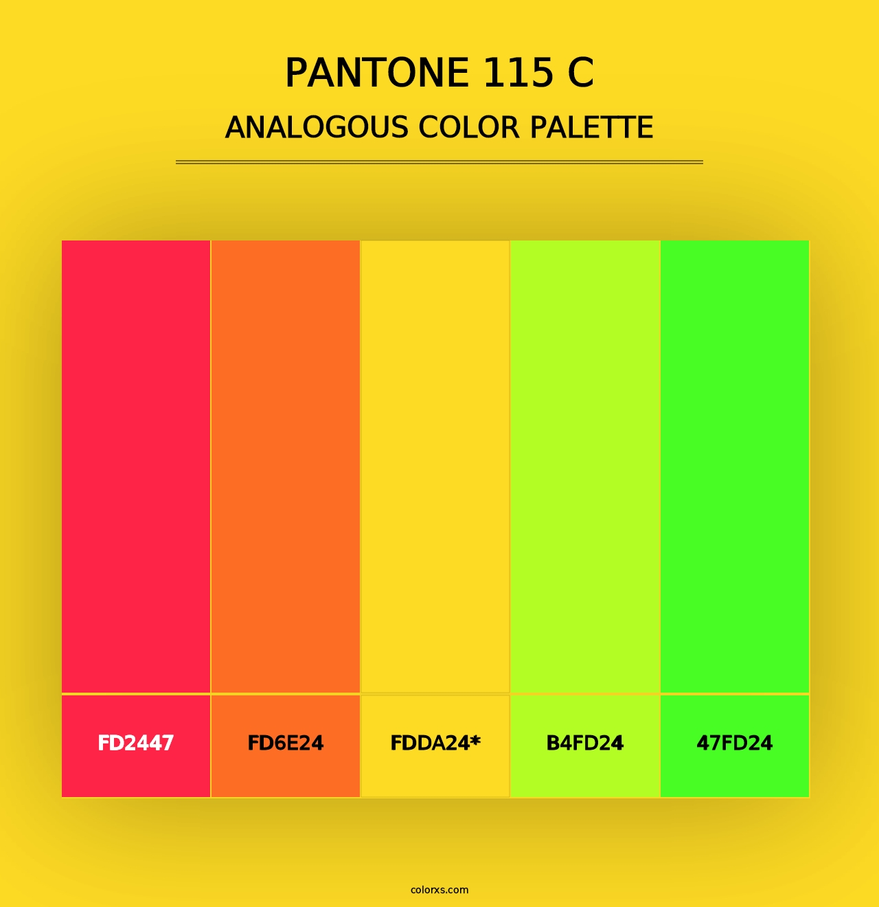 PANTONE 115 C - Analogous Color Palette