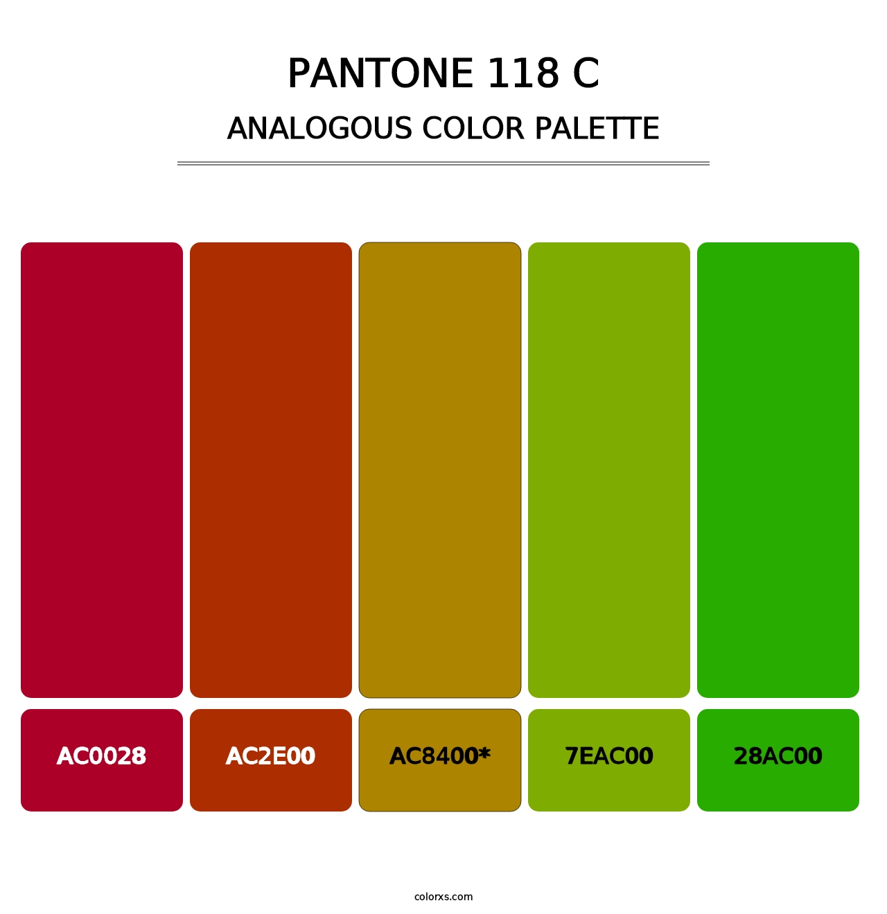 PANTONE 118 C - Analogous Color Palette