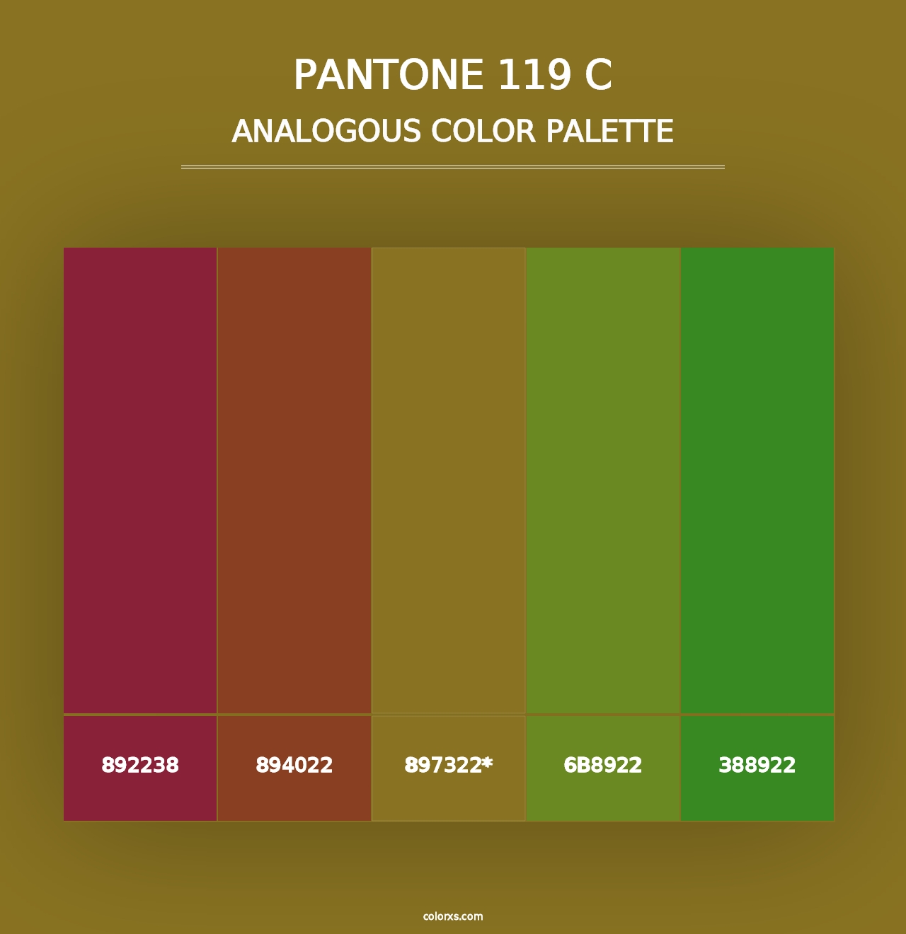 PANTONE 119 C - Analogous Color Palette