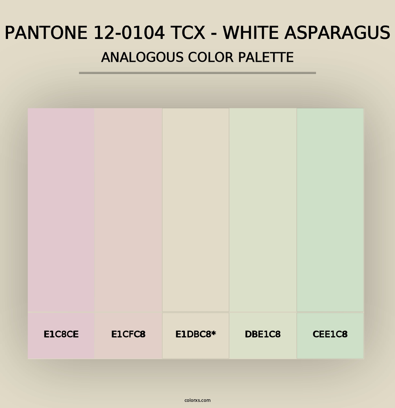 PANTONE 12-0104 TCX - White Asparagus - Analogous Color Palette