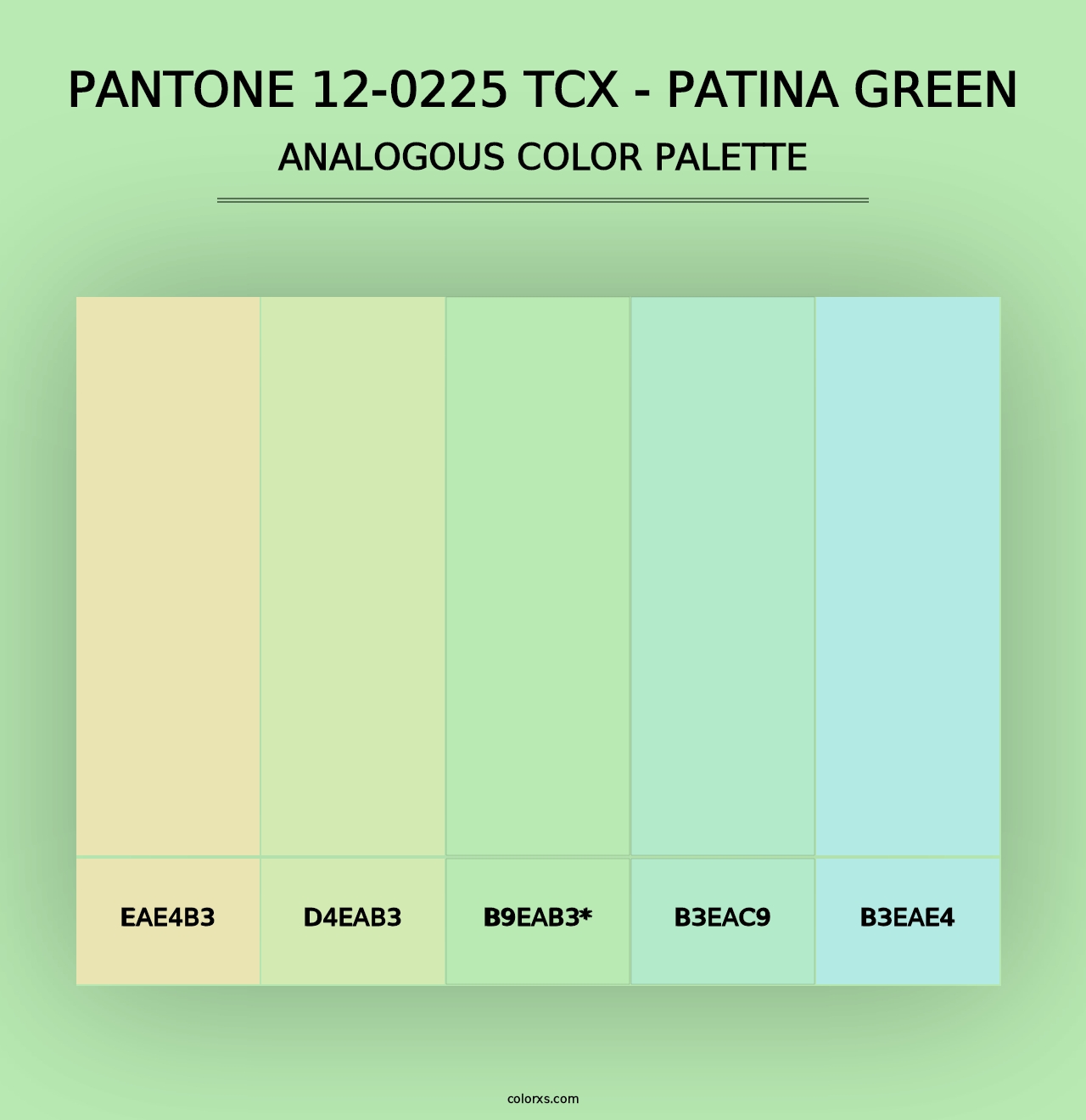 PANTONE 12-0225 TCX - Patina Green - Analogous Color Palette