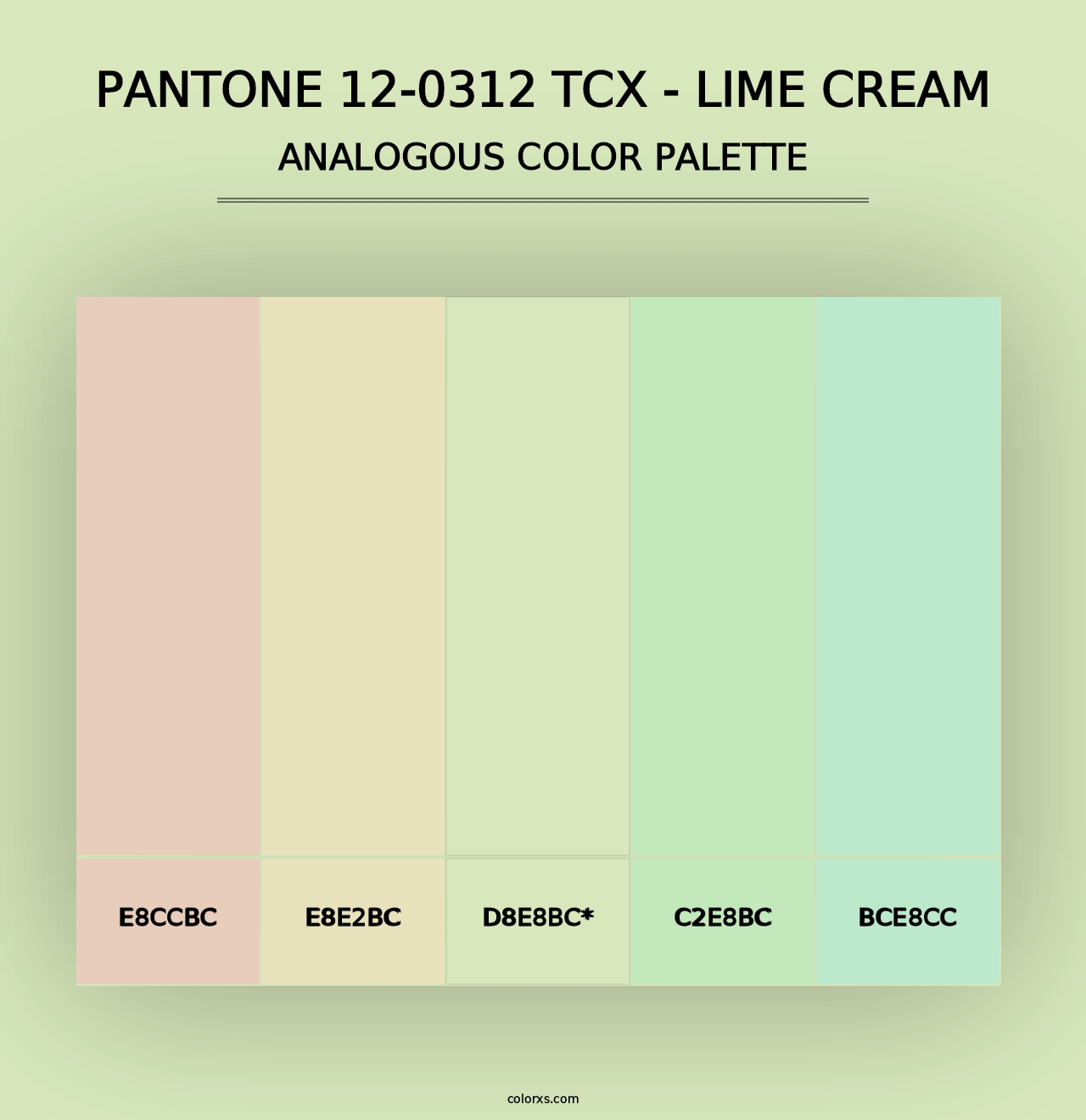 PANTONE 12-0312 TCX - Lime Cream - Analogous Color Palette