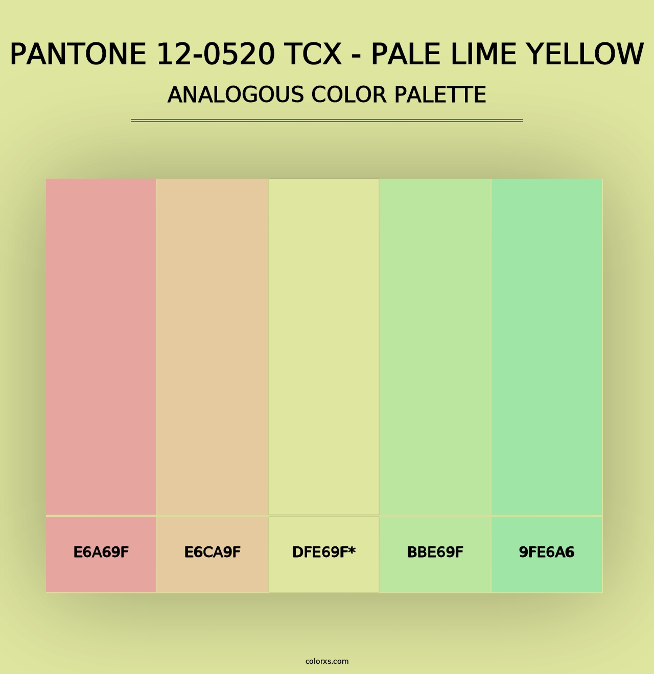 PANTONE 12-0520 TCX - Pale Lime Yellow - Analogous Color Palette