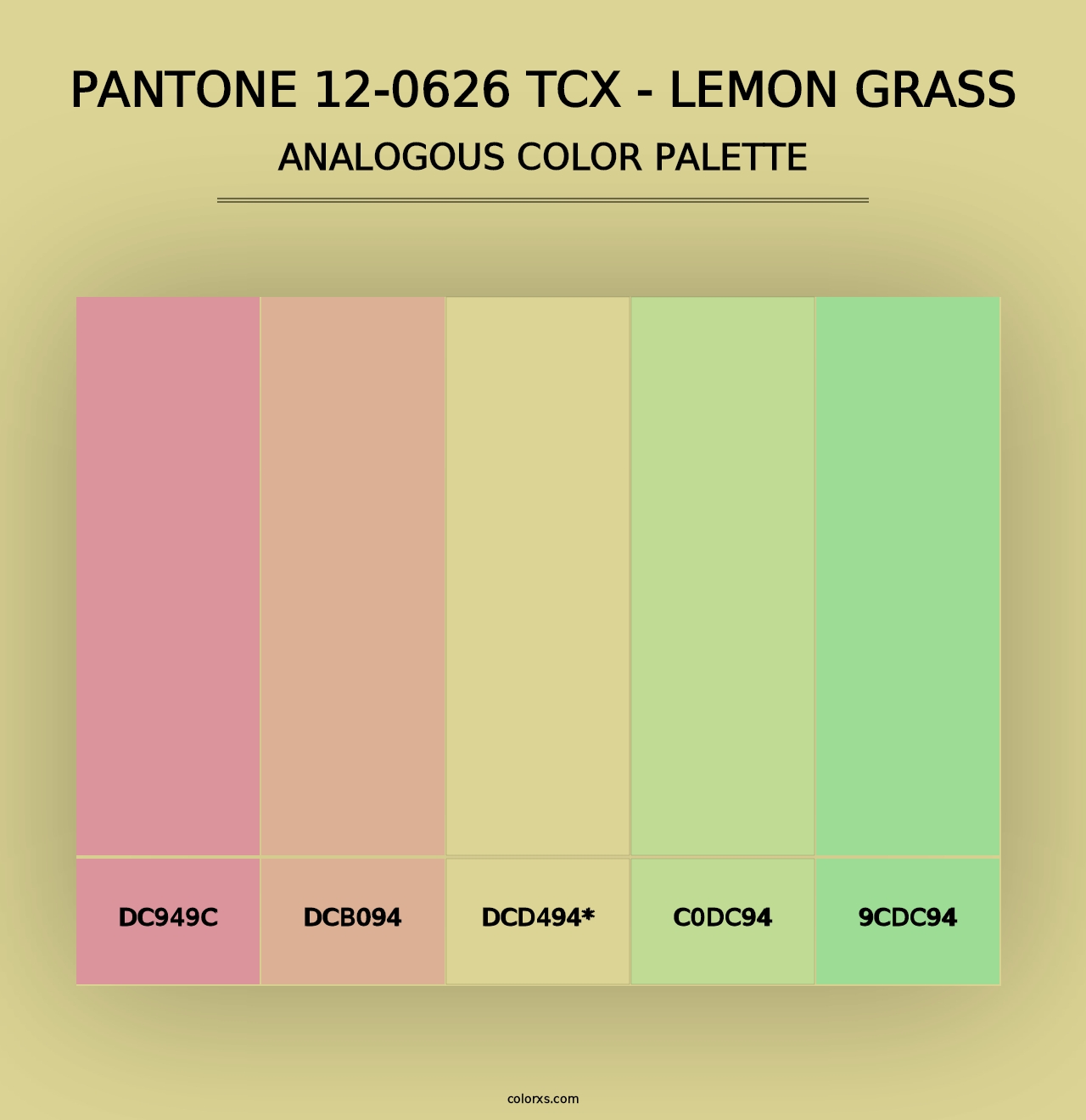 PANTONE 12-0626 TCX - Lemon Grass - Analogous Color Palette