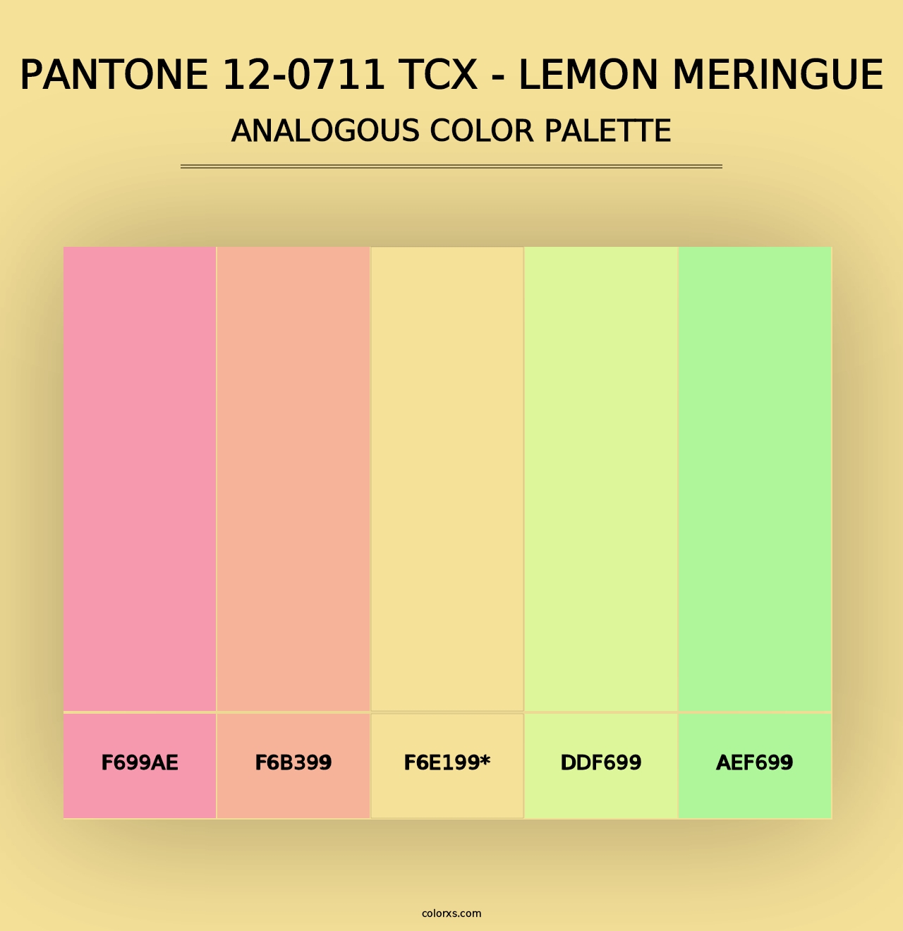 PANTONE 12-0711 TCX - Lemon Meringue - Analogous Color Palette