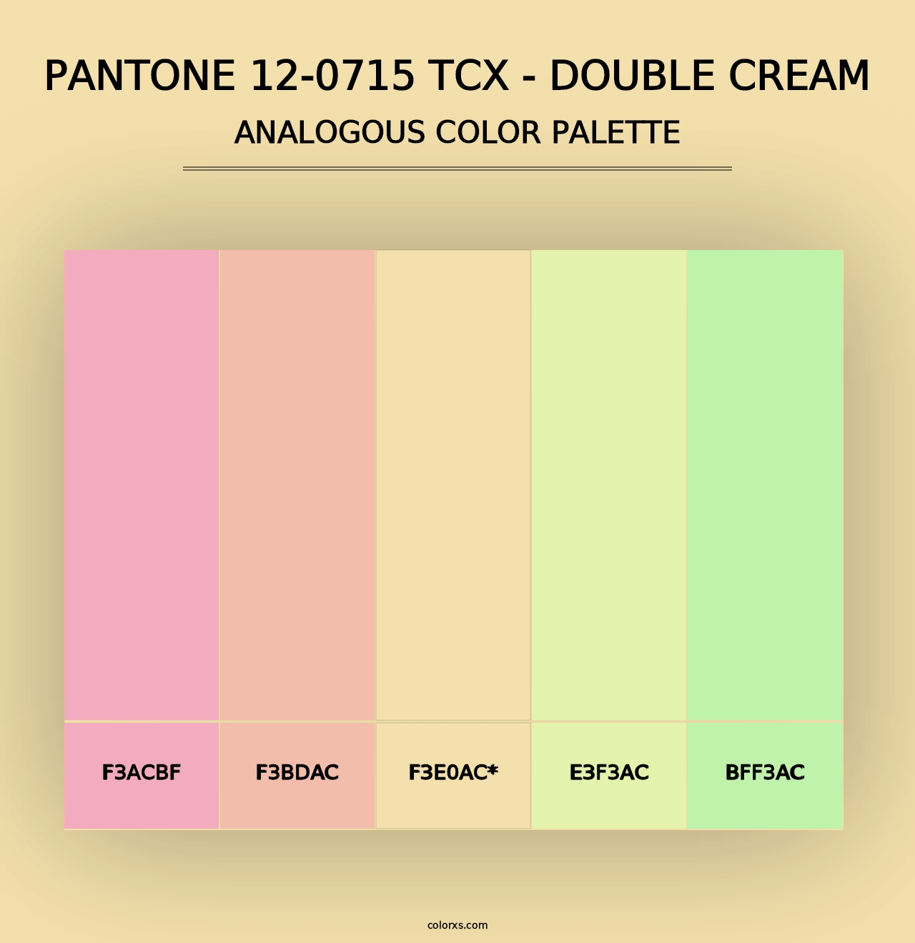 PANTONE 12-0715 TCX - Double Cream - Analogous Color Palette