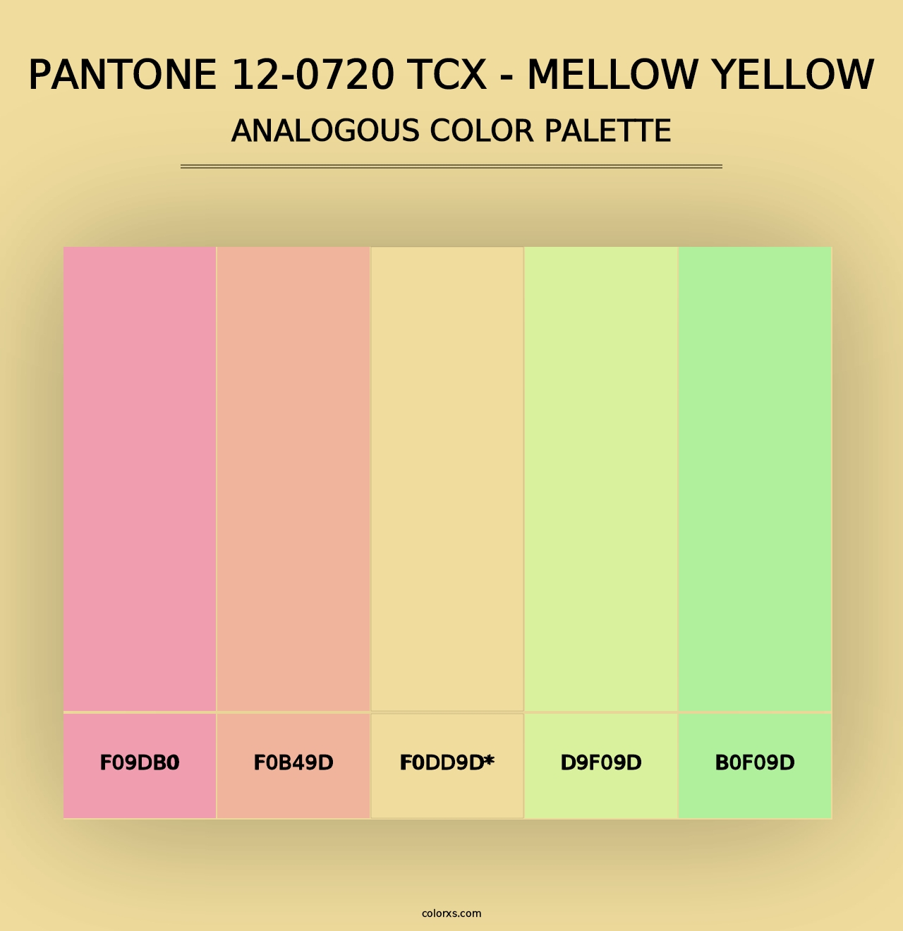 PANTONE 12-0720 TCX - Mellow Yellow - Analogous Color Palette