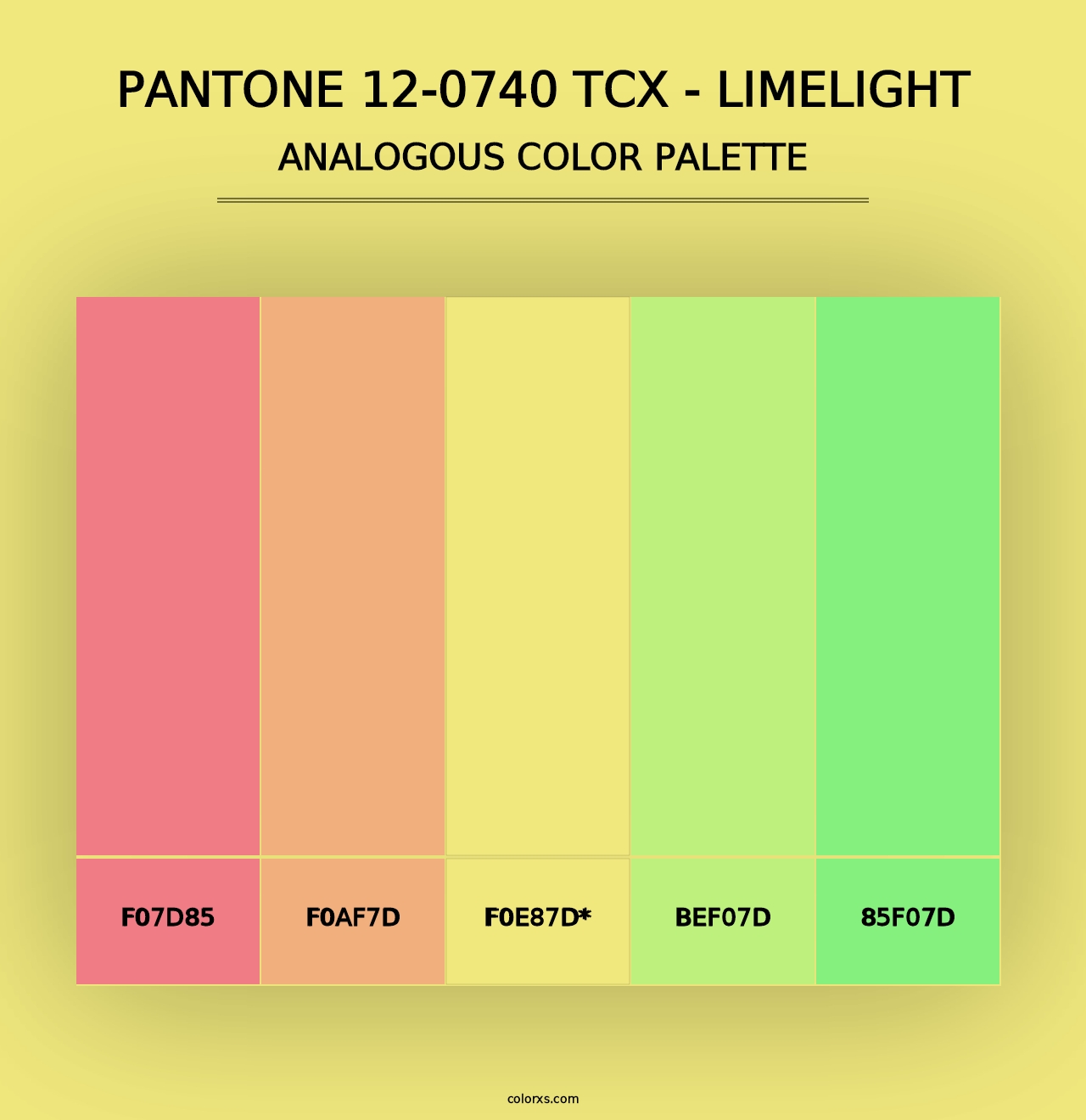 PANTONE 12-0740 TCX - Limelight - Analogous Color Palette