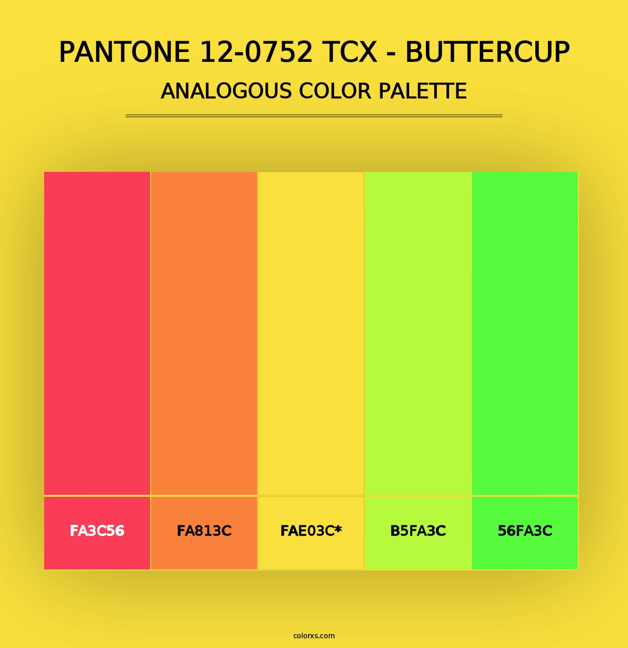 PANTONE 12-0752 TCX - Buttercup - Analogous Color Palette