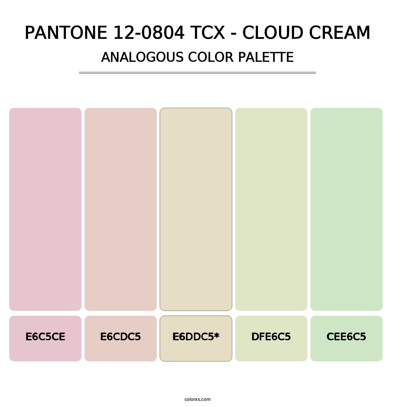 PANTONE 12-0804 TCX - Cloud Cream - Analogous Color Palette